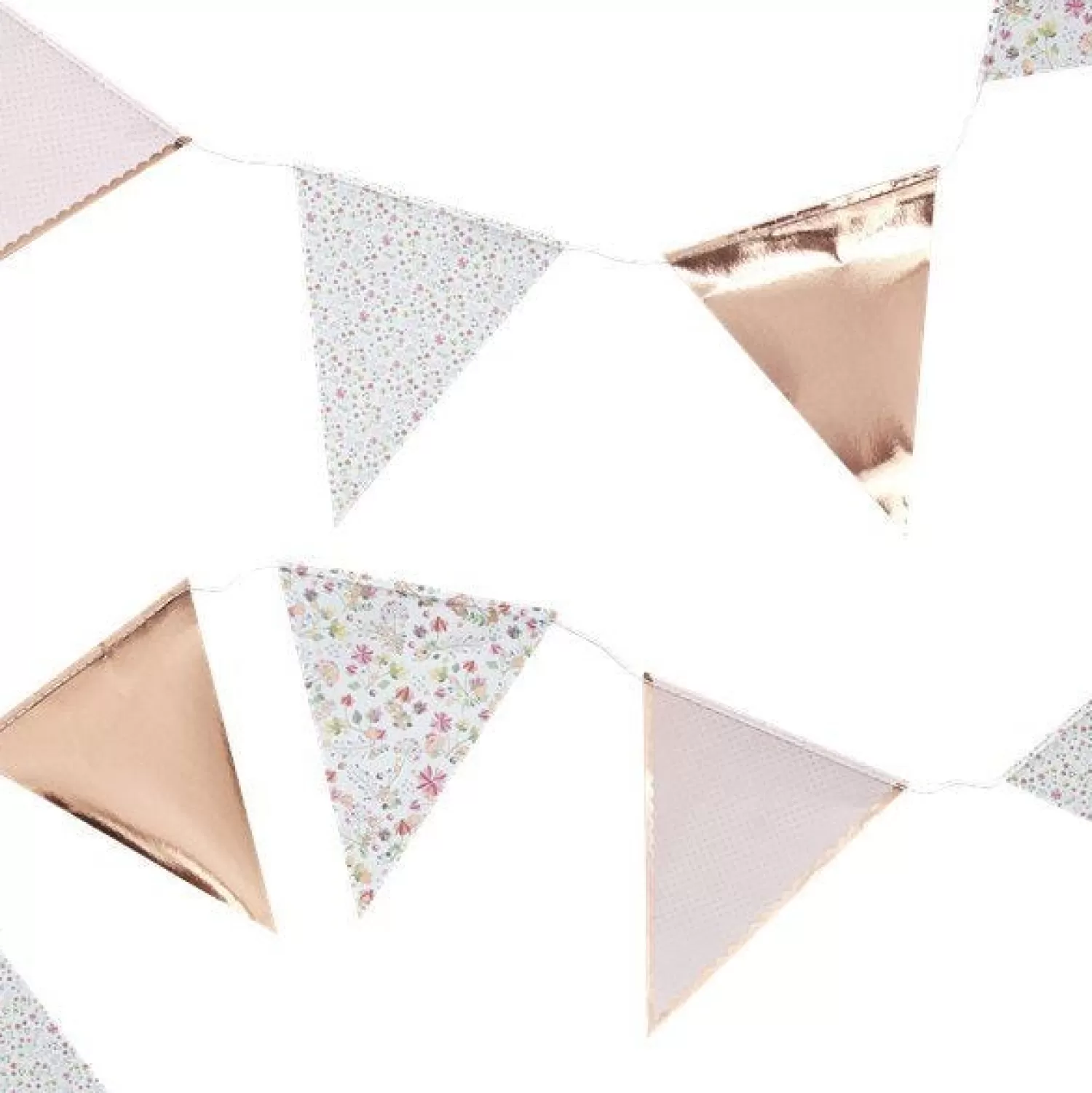 Hot Party Delights Ditsy Floral Rose Gold Paper Bunting - 3.5M