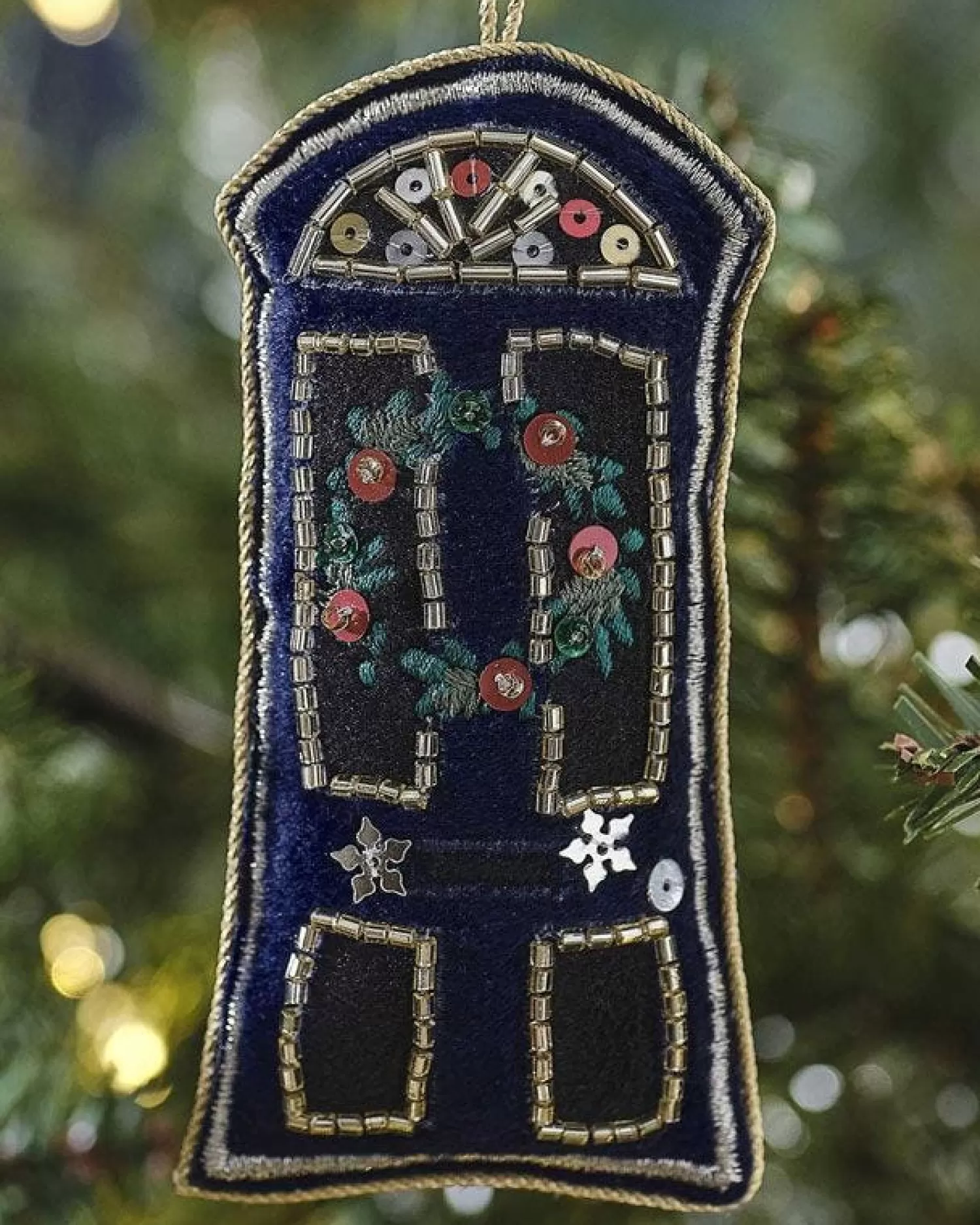 Door Velvet Embroidered Tree Decoration<Party Delights Fashion