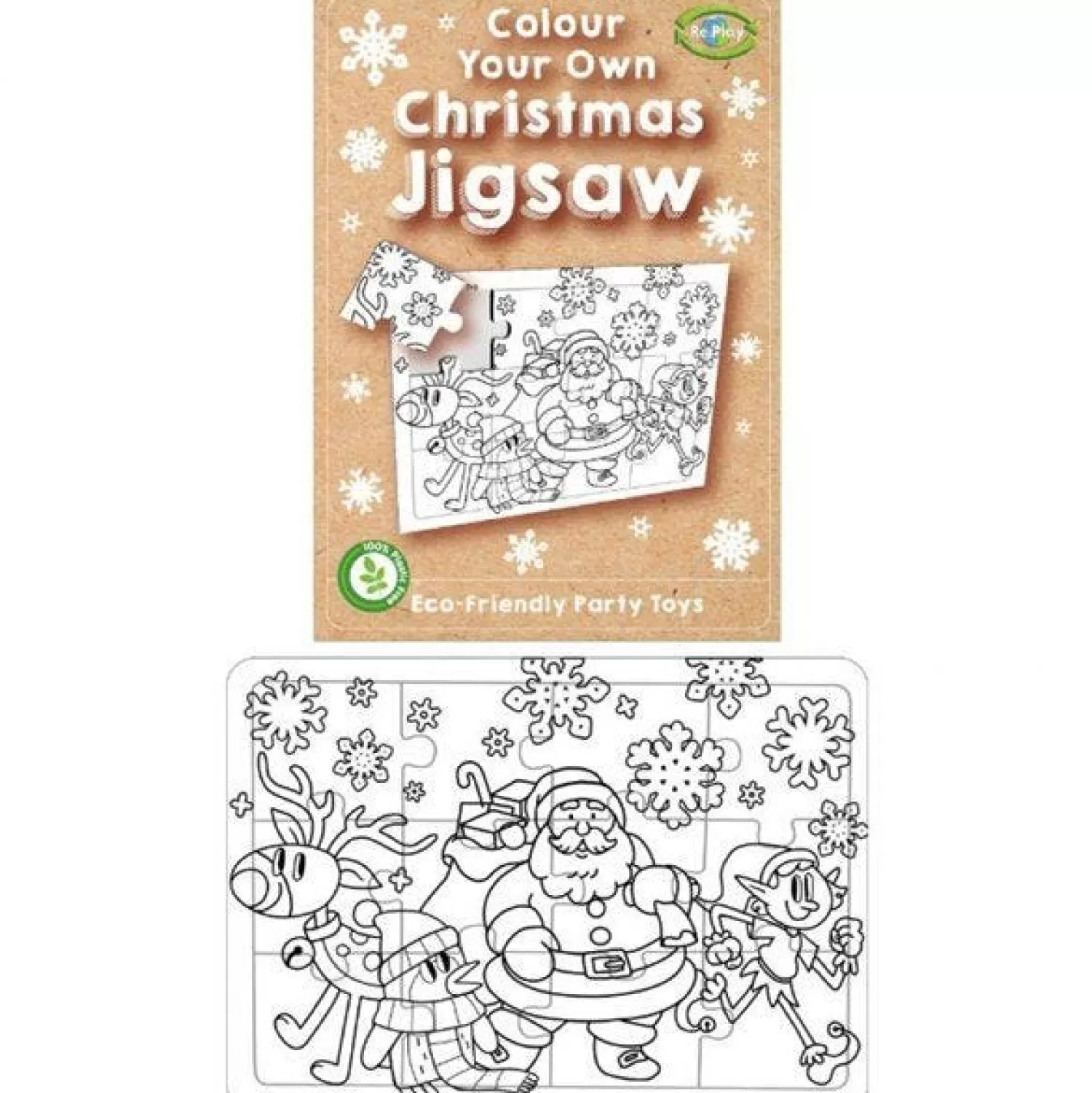 Eco Colour Your Own Christmas Jigsaw<Party Delights Online