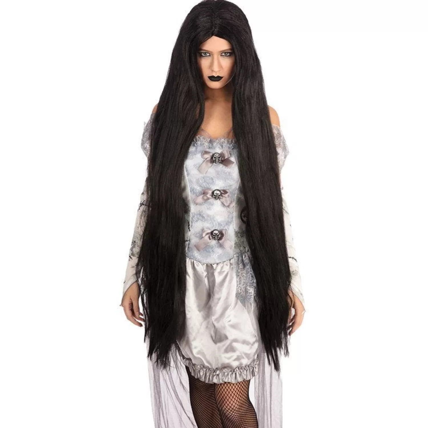 Extra Long Black Wig - 100Cm<Party Delights Discount