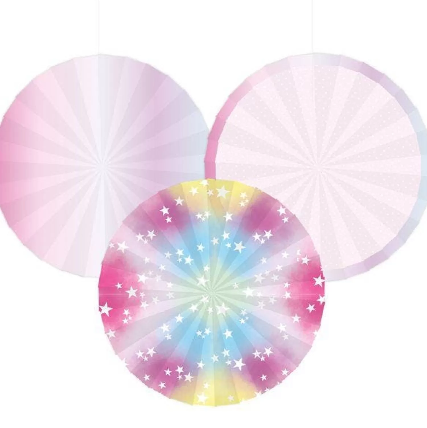 Store Party Delights Fairy Princess Hanging Fan Decorations (3Pk)