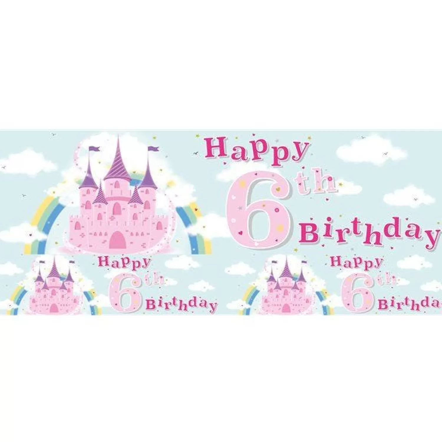 Outlet Party Delights Fairytale Castle 'Happy 6Th Birthday' Holographic Foil Banner - 2.6M