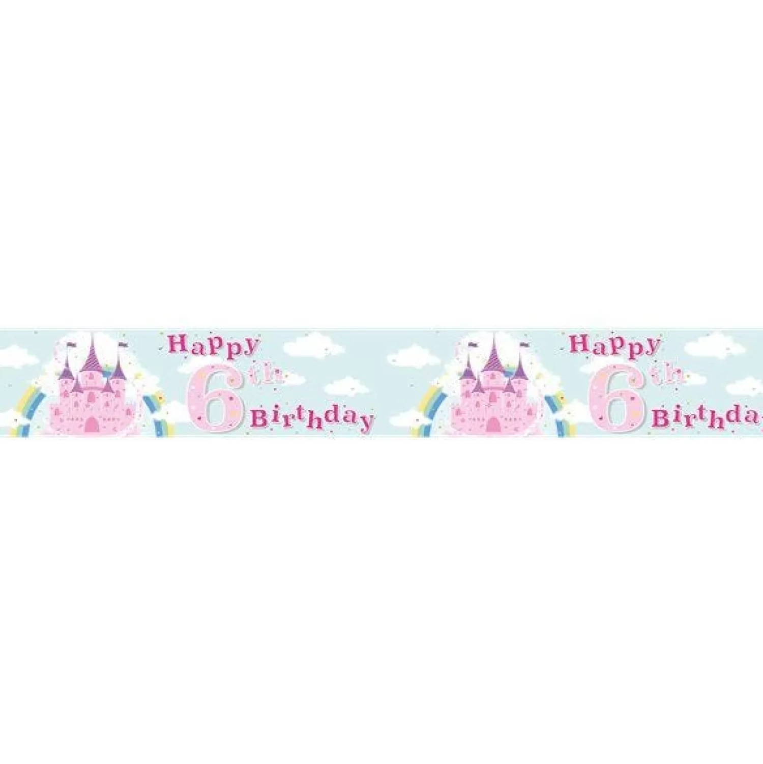 Outlet Party Delights Fairytale Castle 'Happy 6Th Birthday' Holographic Foil Banner - 2.6M