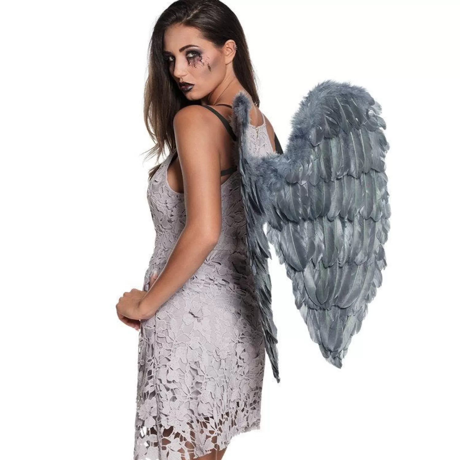 Fallen Angel Grey Wings - 65Cm<Party Delights Discount