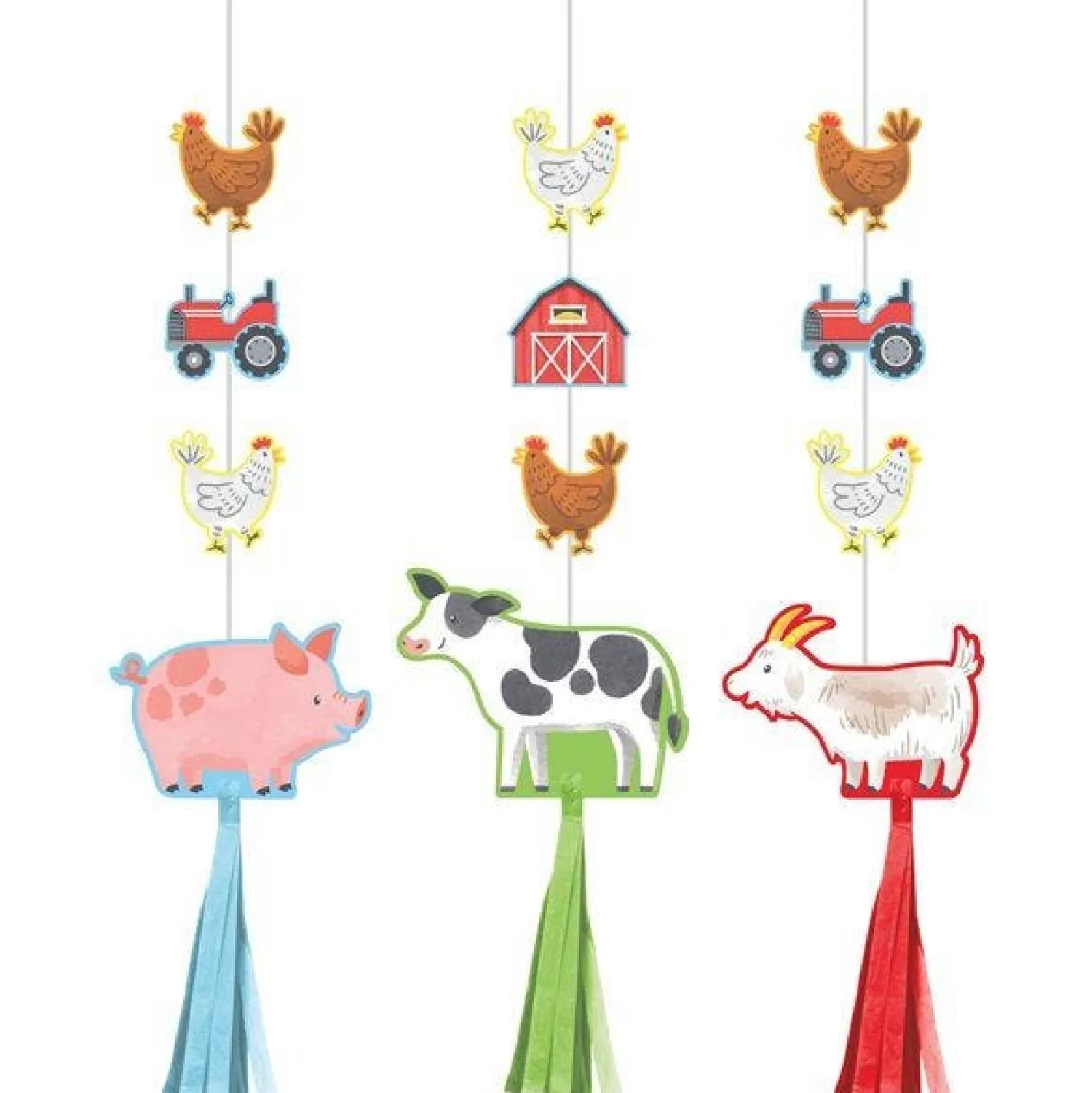 Fashion Party Delights Farm Animals Hanging Decorations