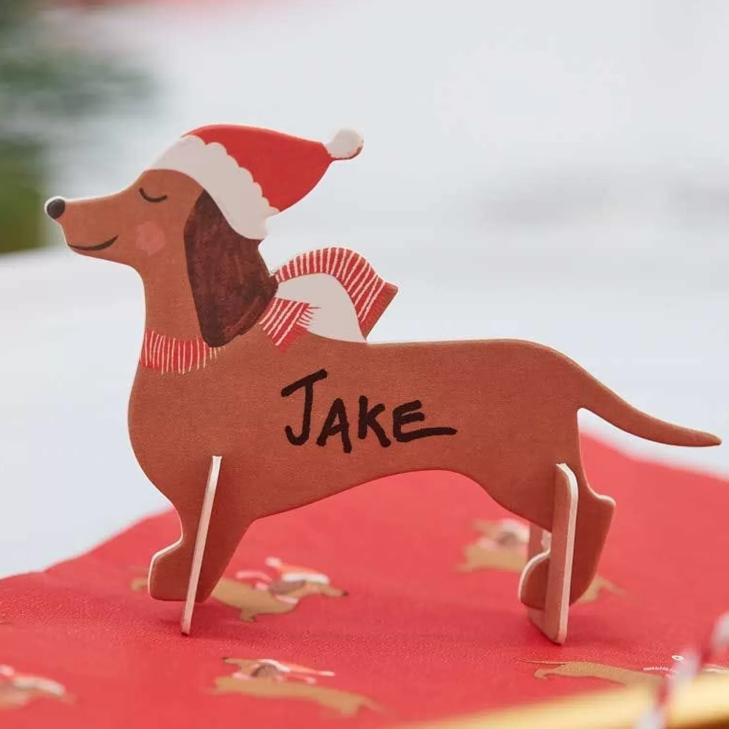 Festive Sausage Dog Place Cards (6Pk)<Party Delights Hot