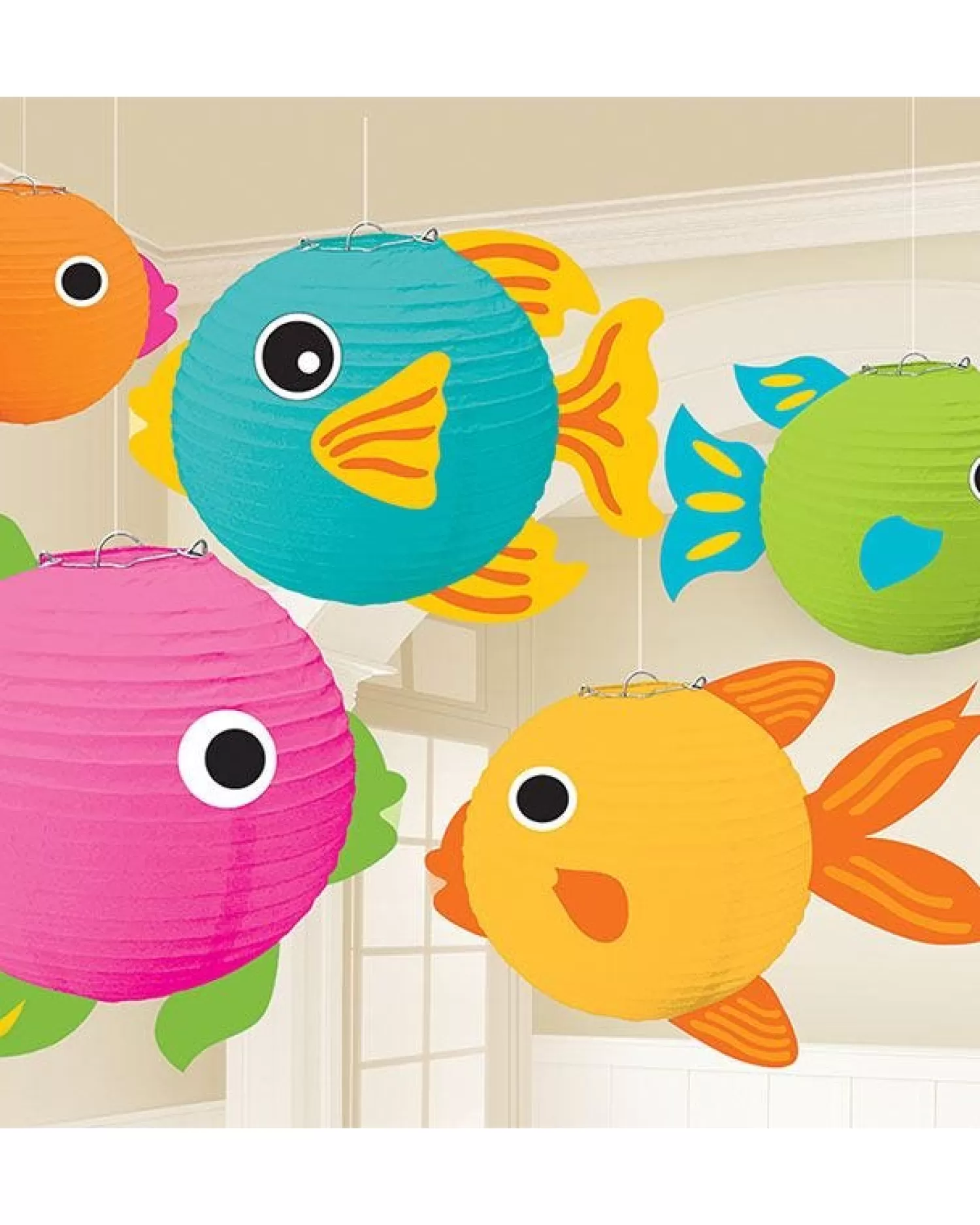 Hot Party Delights Fish Lanterns - 24Cm (5Pk)