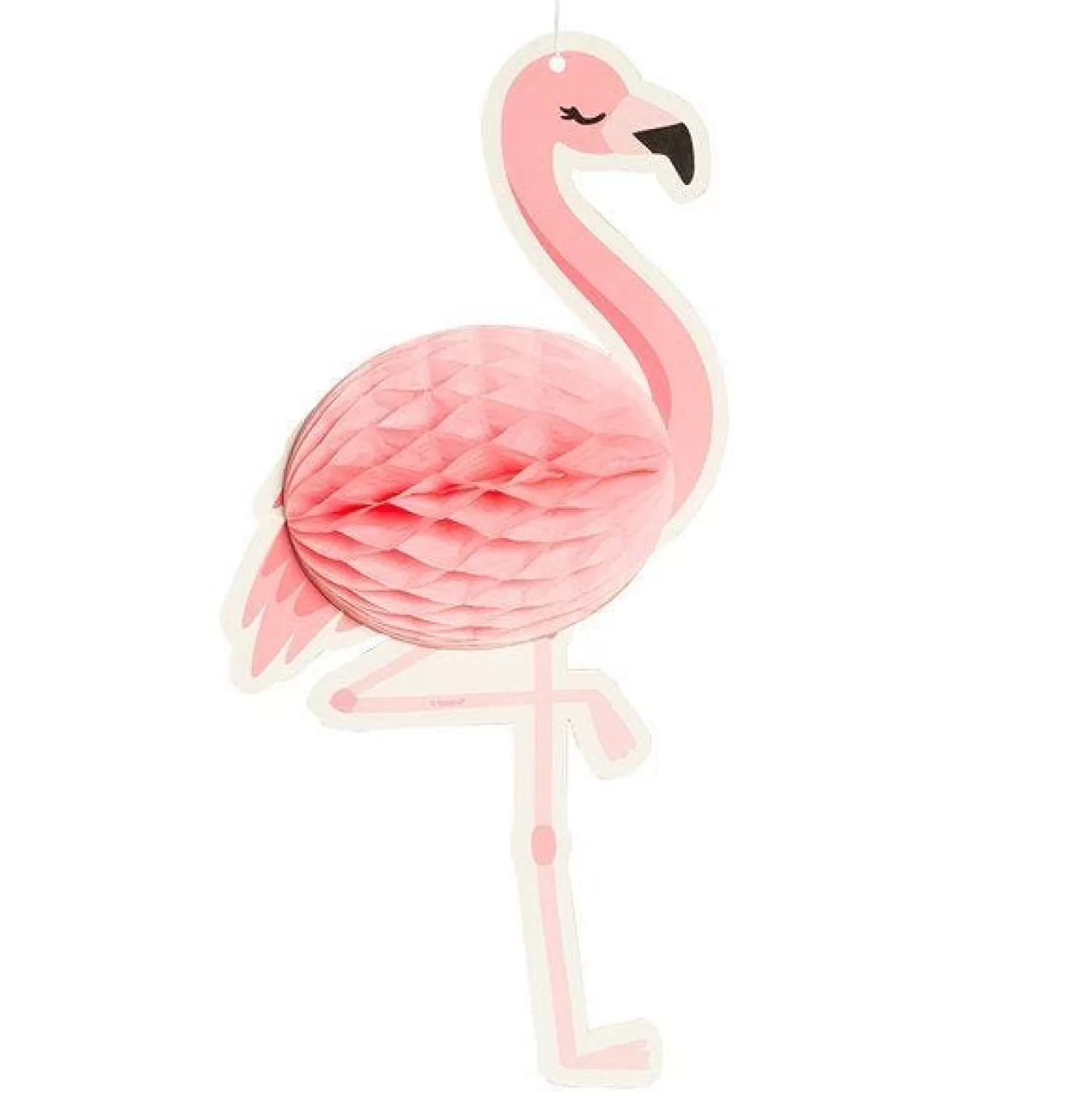 Hot Party Delights Flamingo Honeycomb Decoration - 27Cm