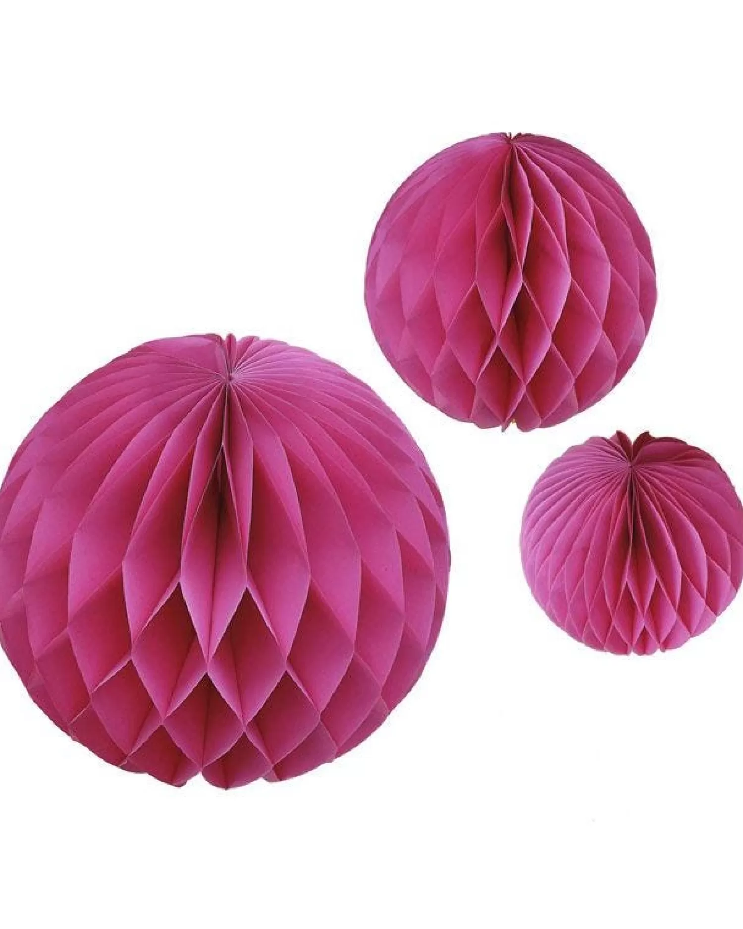 Fuchsia Paper Honeycomb Hanging Decorations (3Pk)<Party Delights Cheap