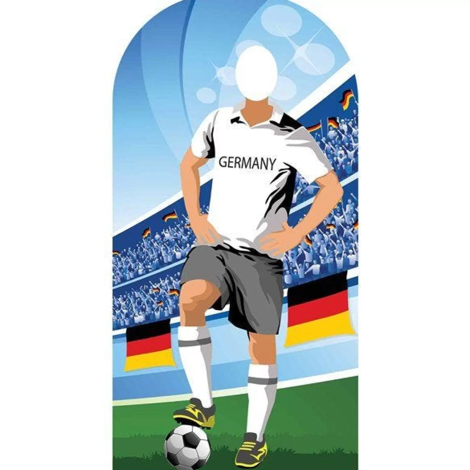 Discount Party Delights Germany Football Stand-In Cardboard Photo Prop - 190Cm X 96Cm