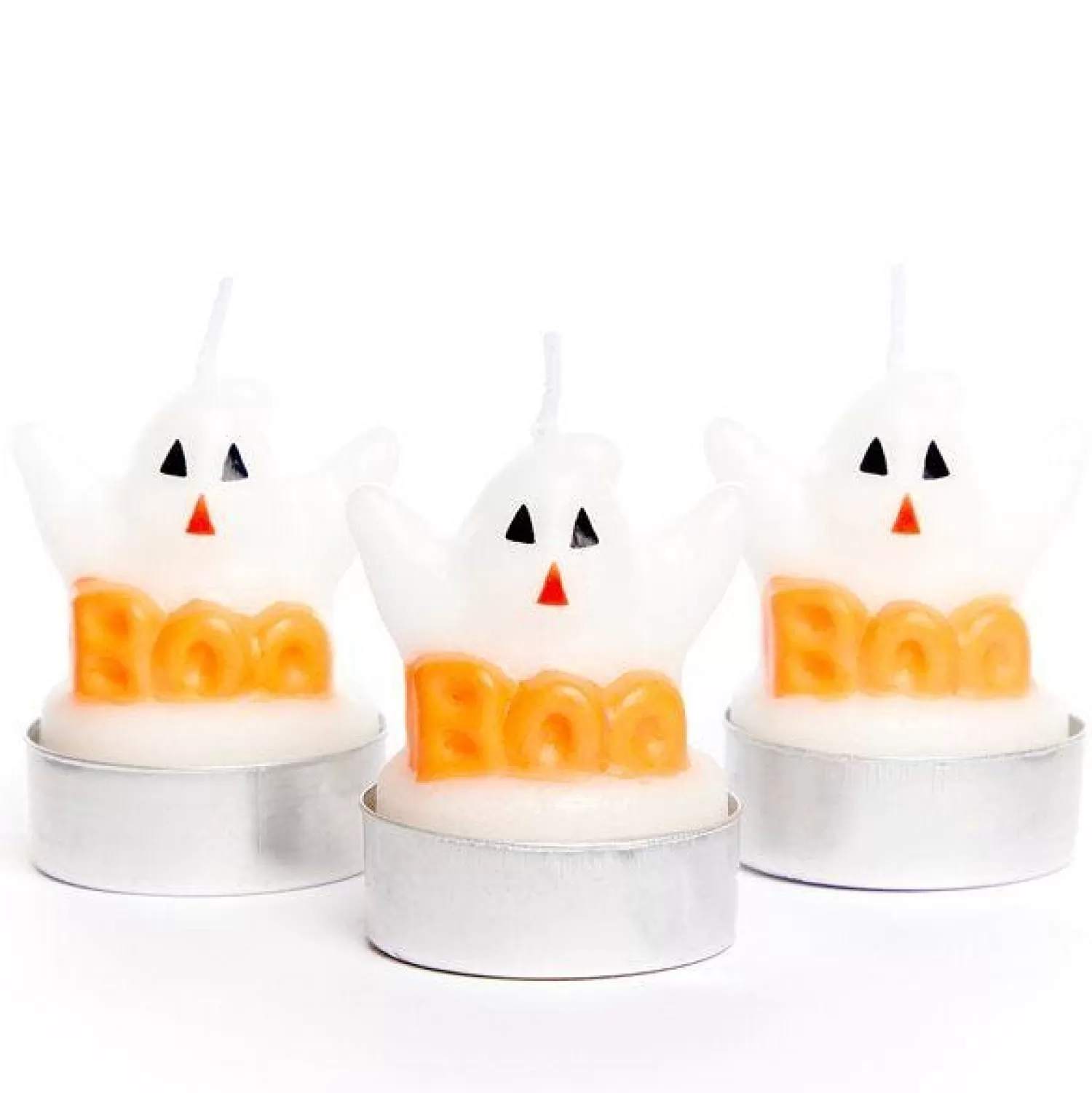 Ghost Tea Light Candles - 5Cm (3Pk)<Party Delights Hot