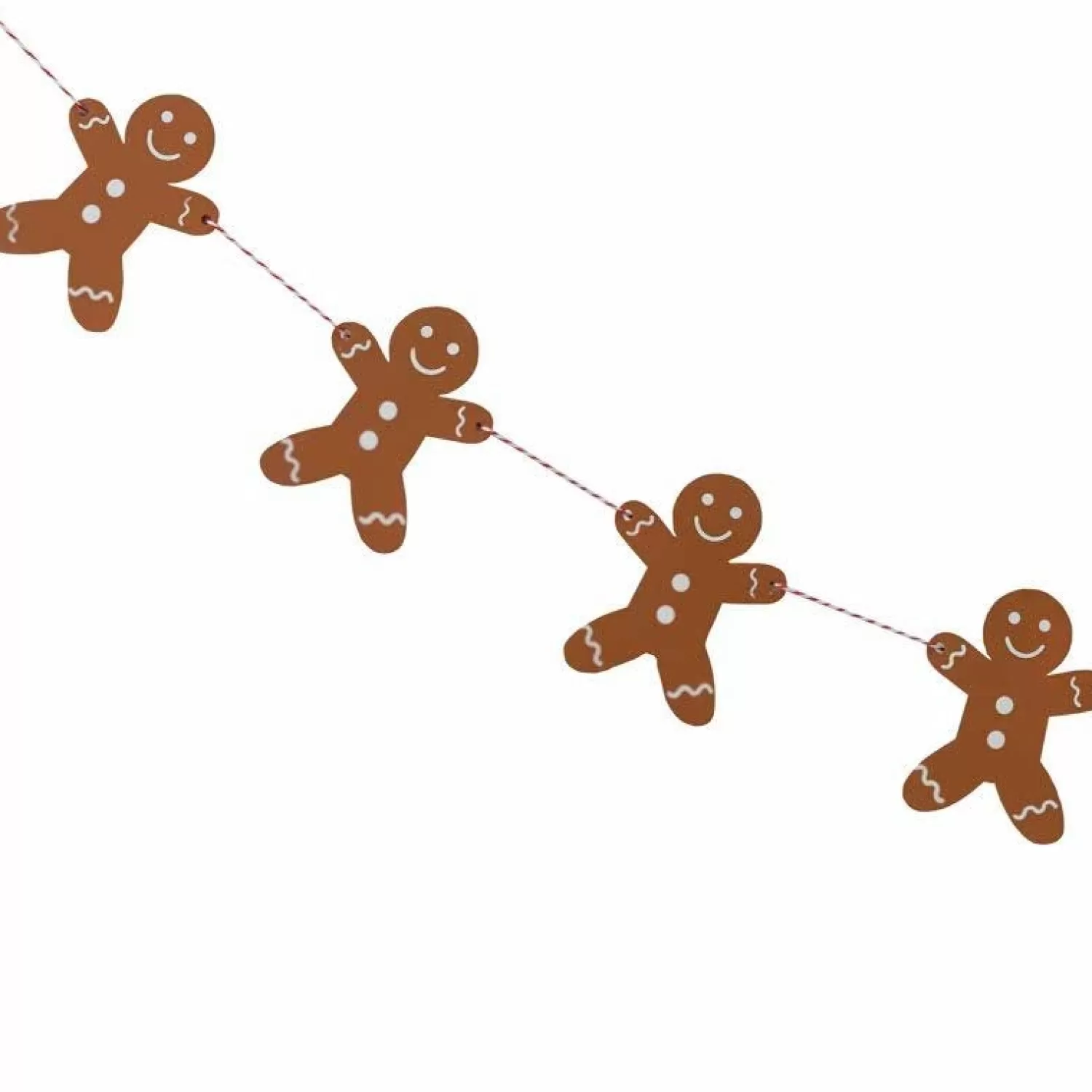 Gingerbread Man Wooden Christmas Bunting - 1.5M<Party Delights Outlet