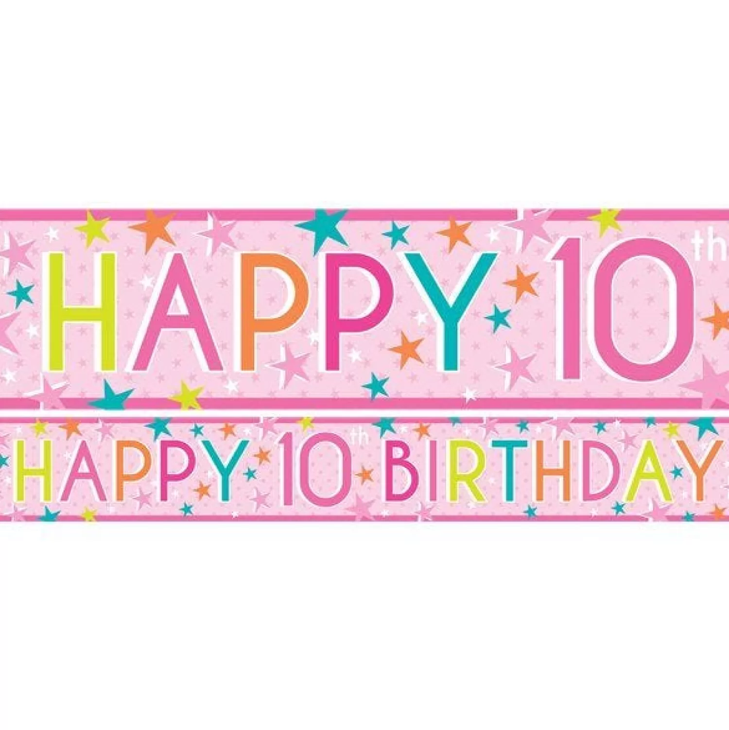 Clearance Party Delights Girls 10Th Birthday Paper Banners - 1M (3Pk)