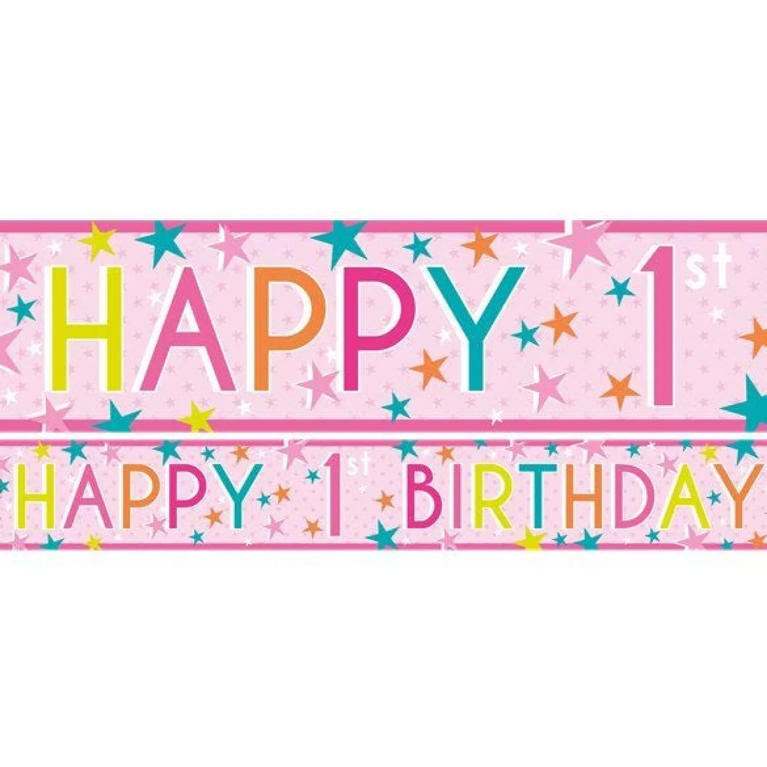 Clearance Party Delights Girls 1St Birthday Paper Banners - 1M (3Pk)