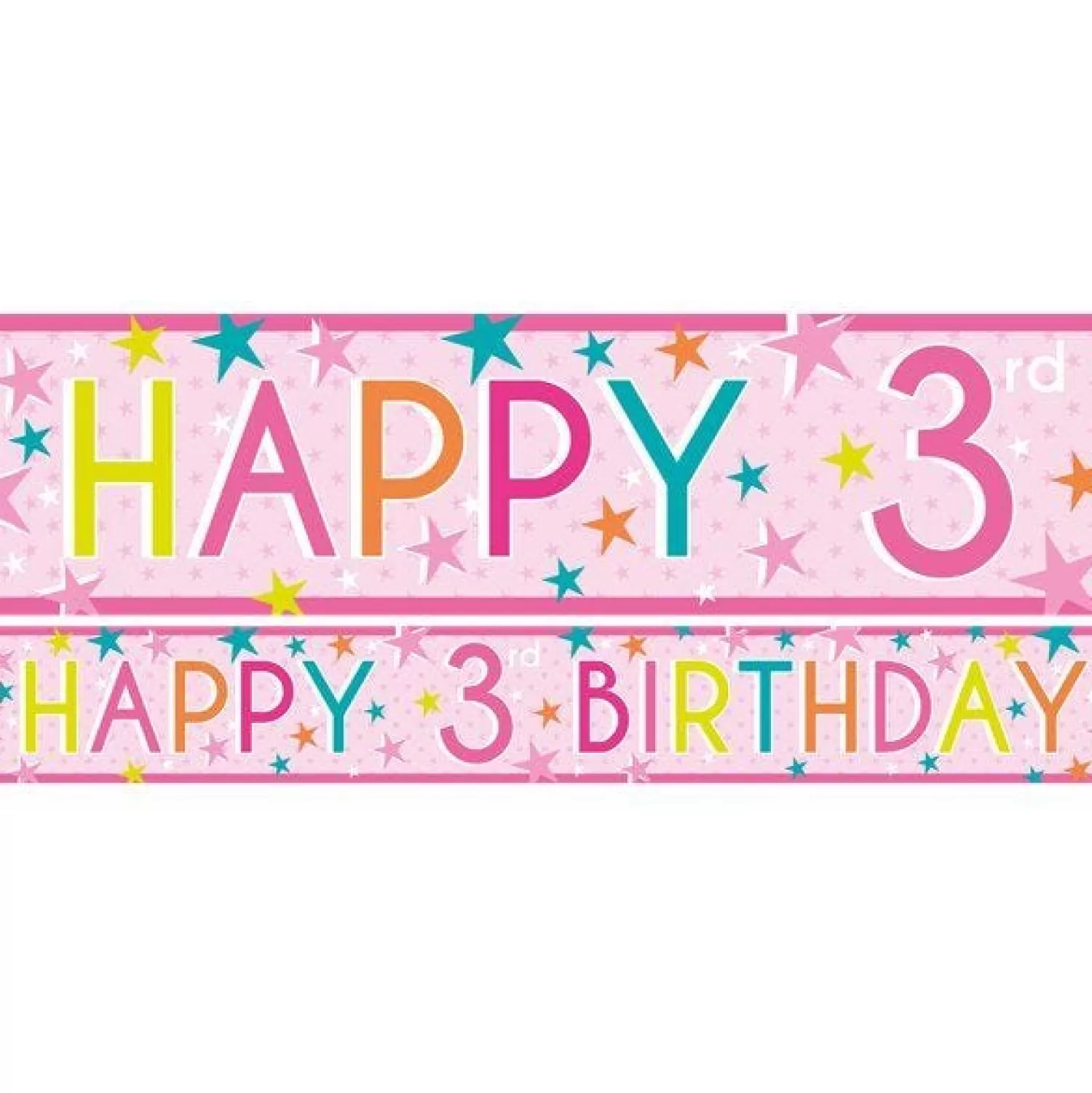 Sale Party Delights Girls 3Rd Birthday Paper Banners - 1M (3Pk)