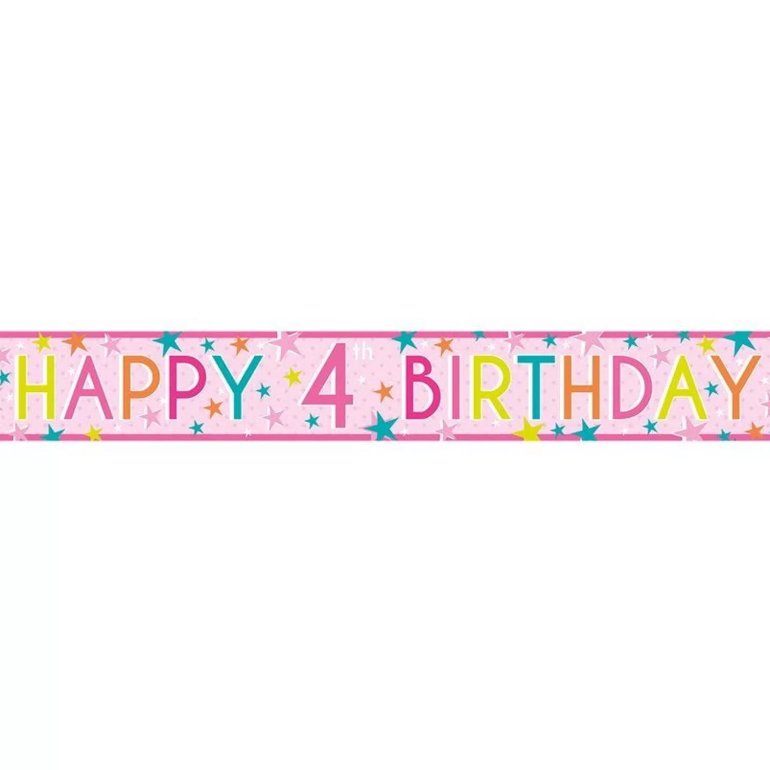 New Party Delights Girls 4Th Birthday Paper Banners - 1M (3Pk)