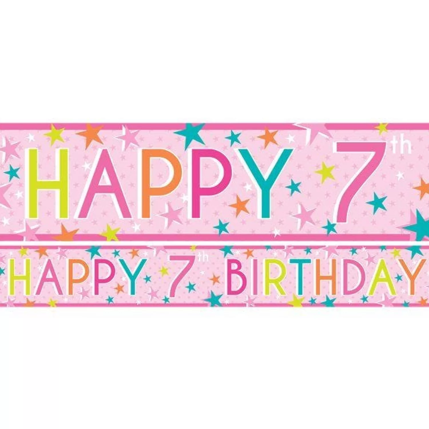 Best Party Delights Girls 7Th Birthday Paper Banners - 1M (3Pk)