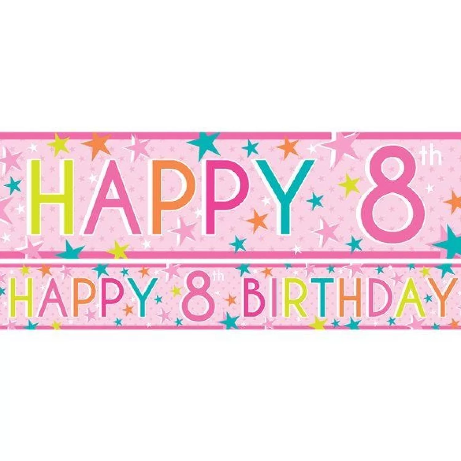 New Party Delights Girls 8Th Birthday Paper Banners - 1M (3Pk)