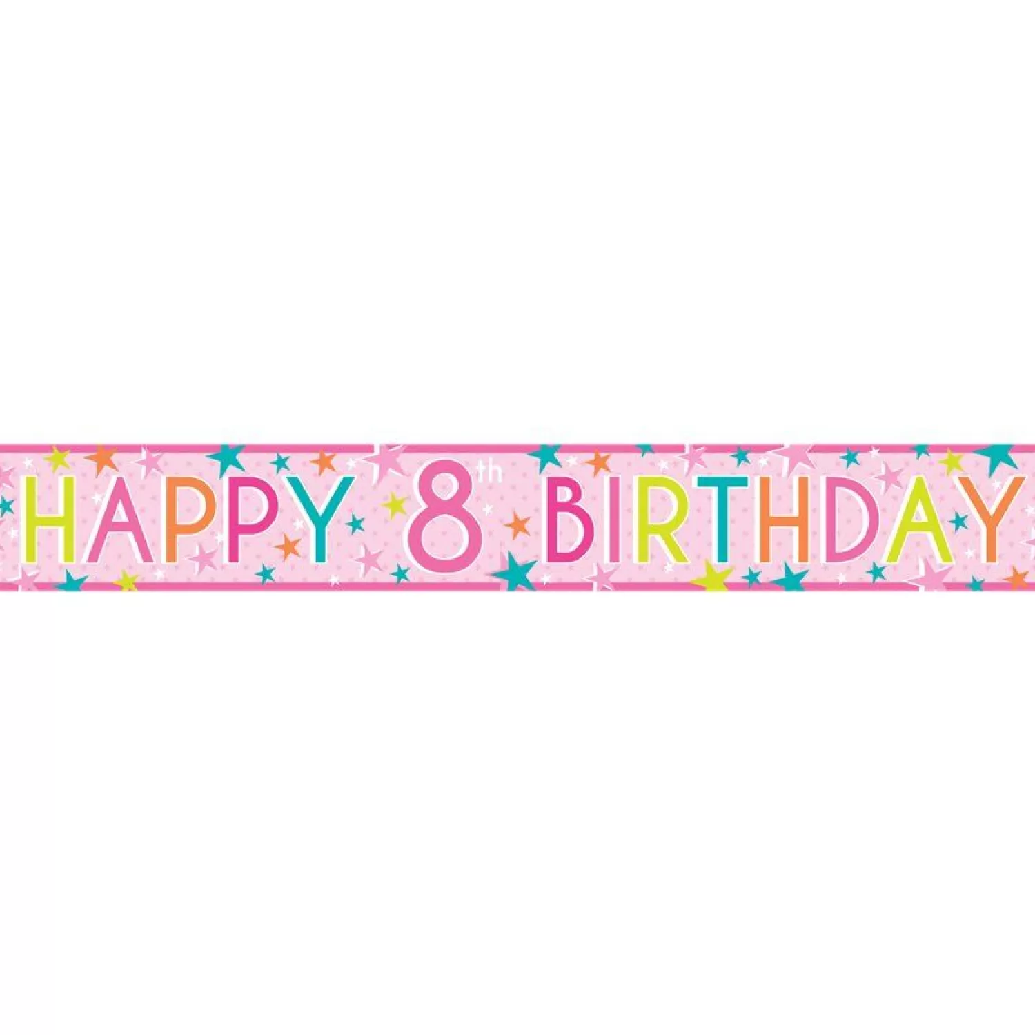 New Party Delights Girls 8Th Birthday Paper Banners - 1M (3Pk)