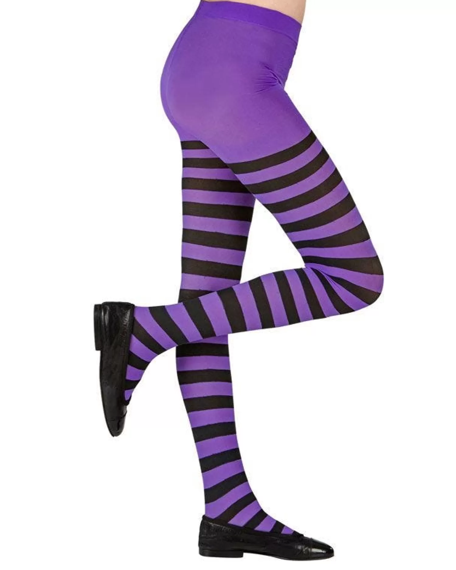 Girls Purple & Black Tights<Party Delights Sale