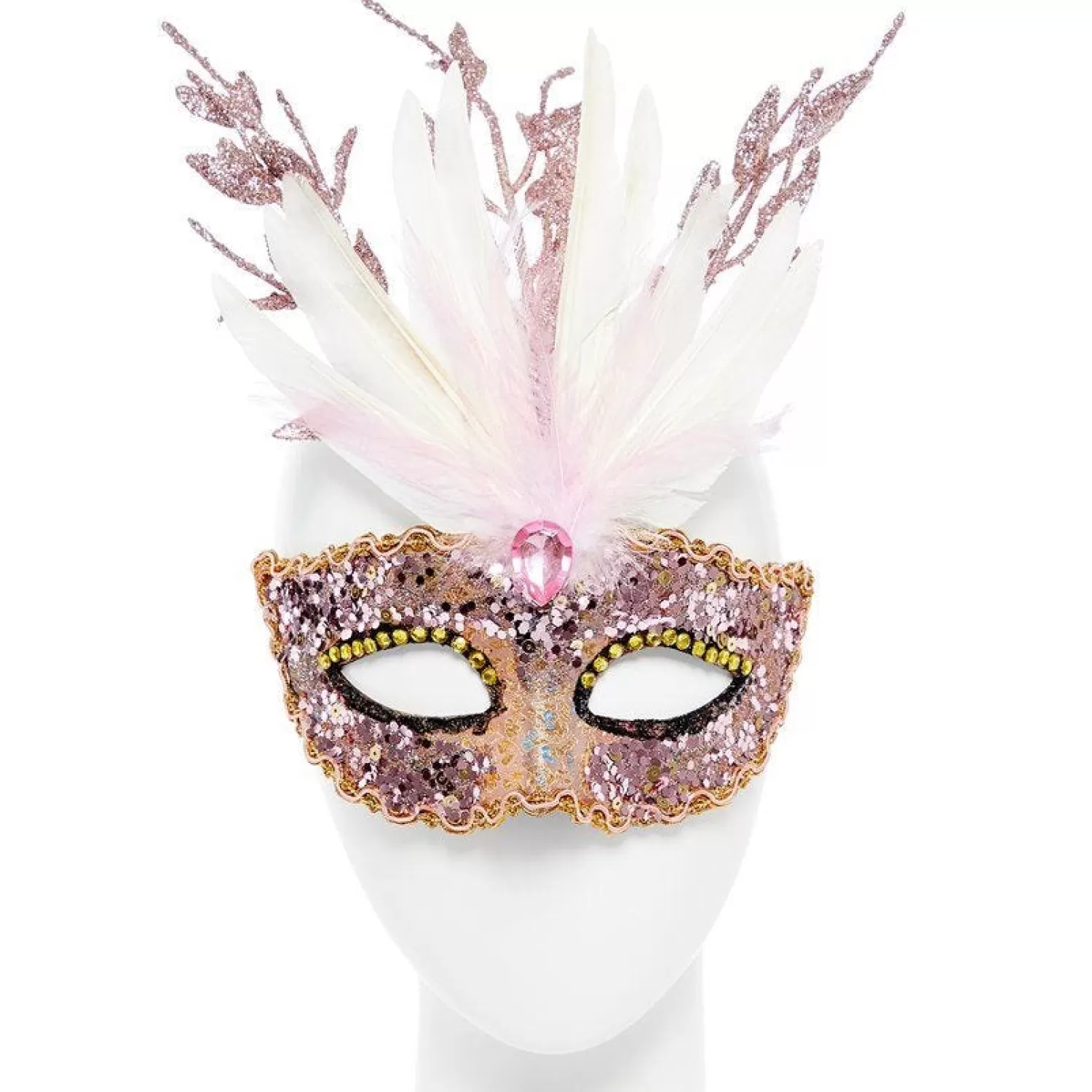 Discount Party Delights Glitter Pink Masquerade Mask