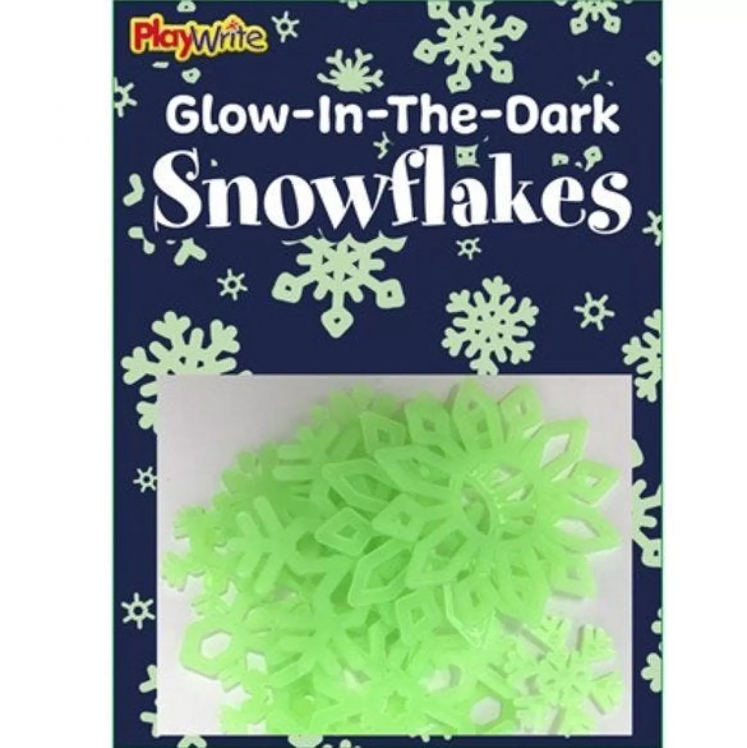 Glow In The Dark Snowflakes - 20X14Cm (16Pk)<Party Delights Clearance