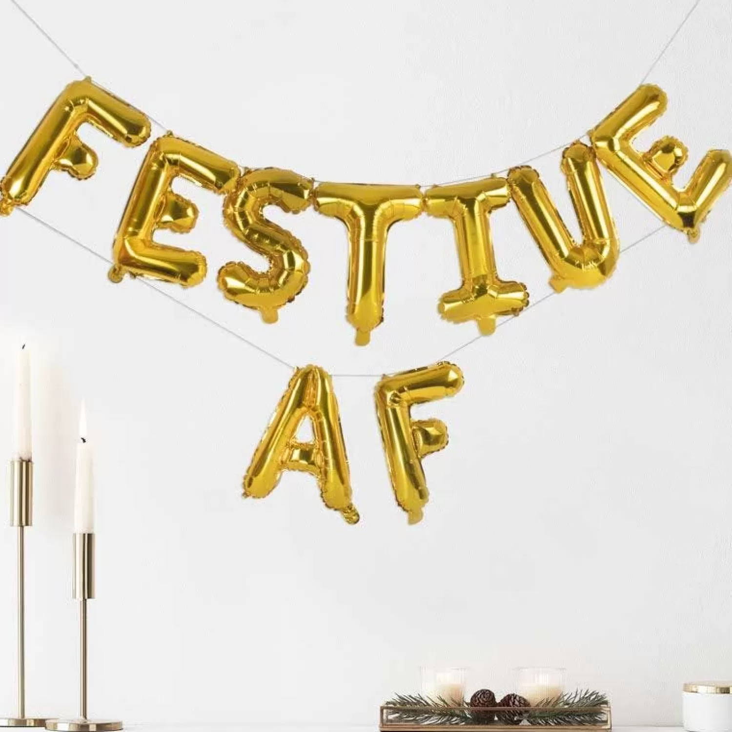 Best Sale Party Delights Gold Festive Af Balloon Bunting - 16" Foil