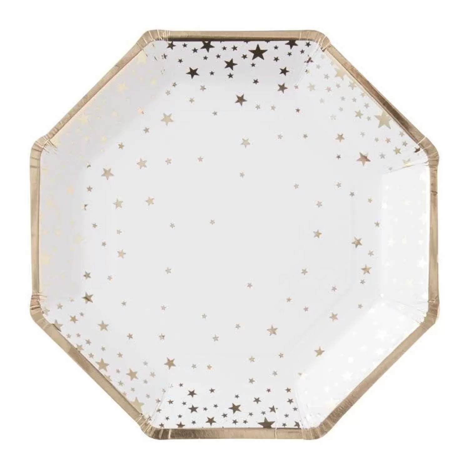 Gold Foil Star Paper Plates - 23Cm (8Pk)<Party Delights Flash Sale