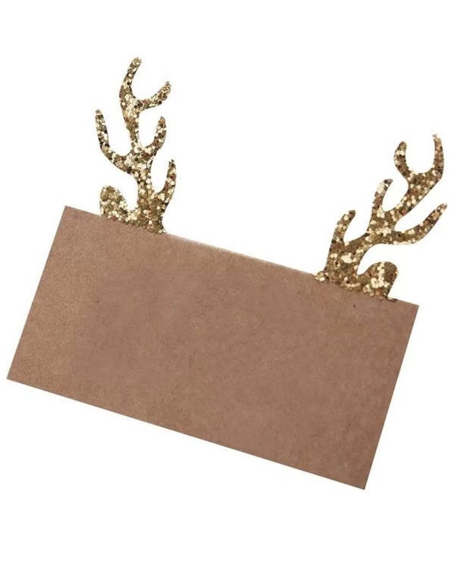 Gold Glitter Antler Kraft Place Cards (10Pk)<Party Delights Discount