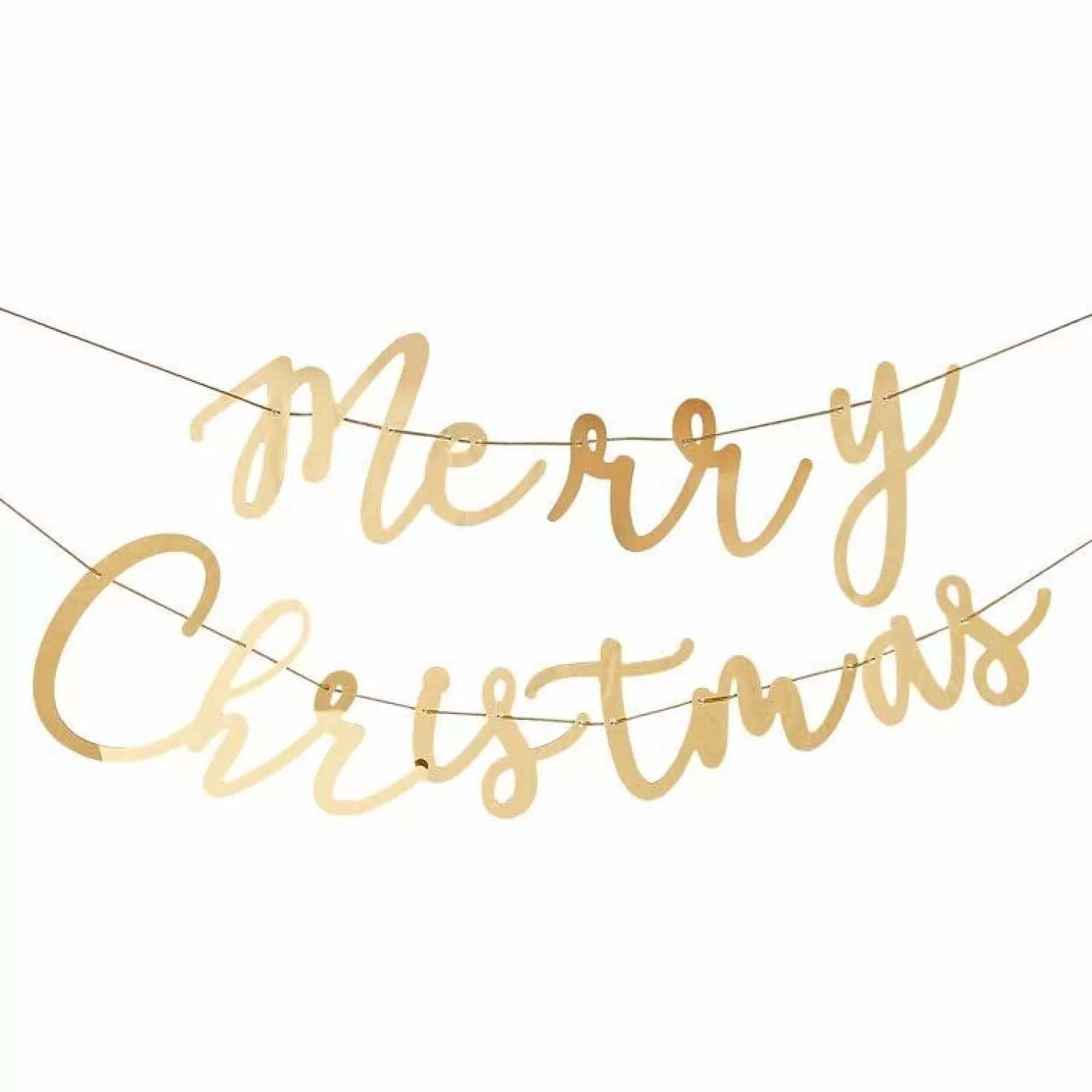 Gold Merry Christmas Acrylic Banner - 1.5M<Party Delights Cheap