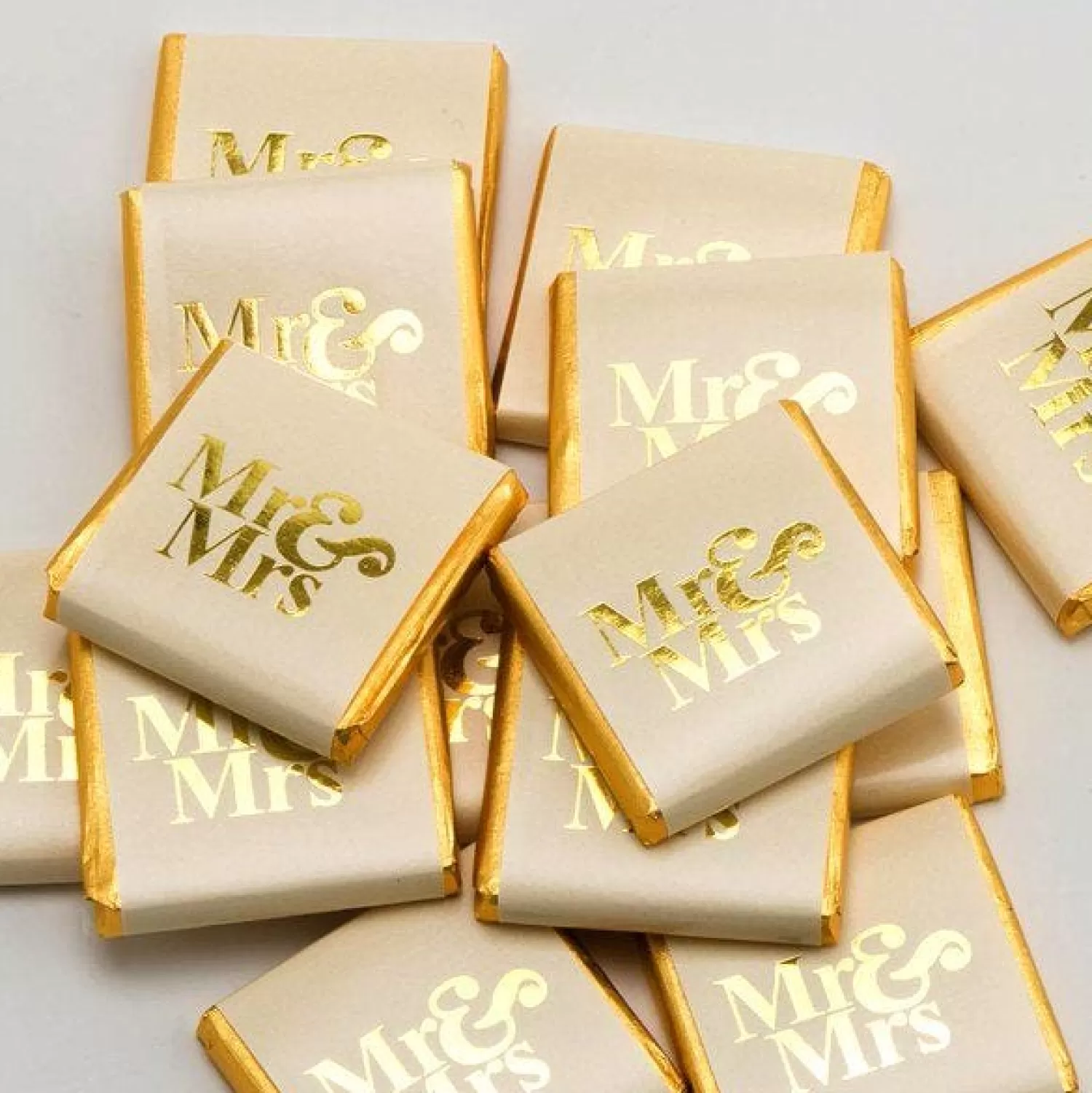 Clearance Party Delights Gold 'Mr & Mrs' Chocolate Neapolitans X50