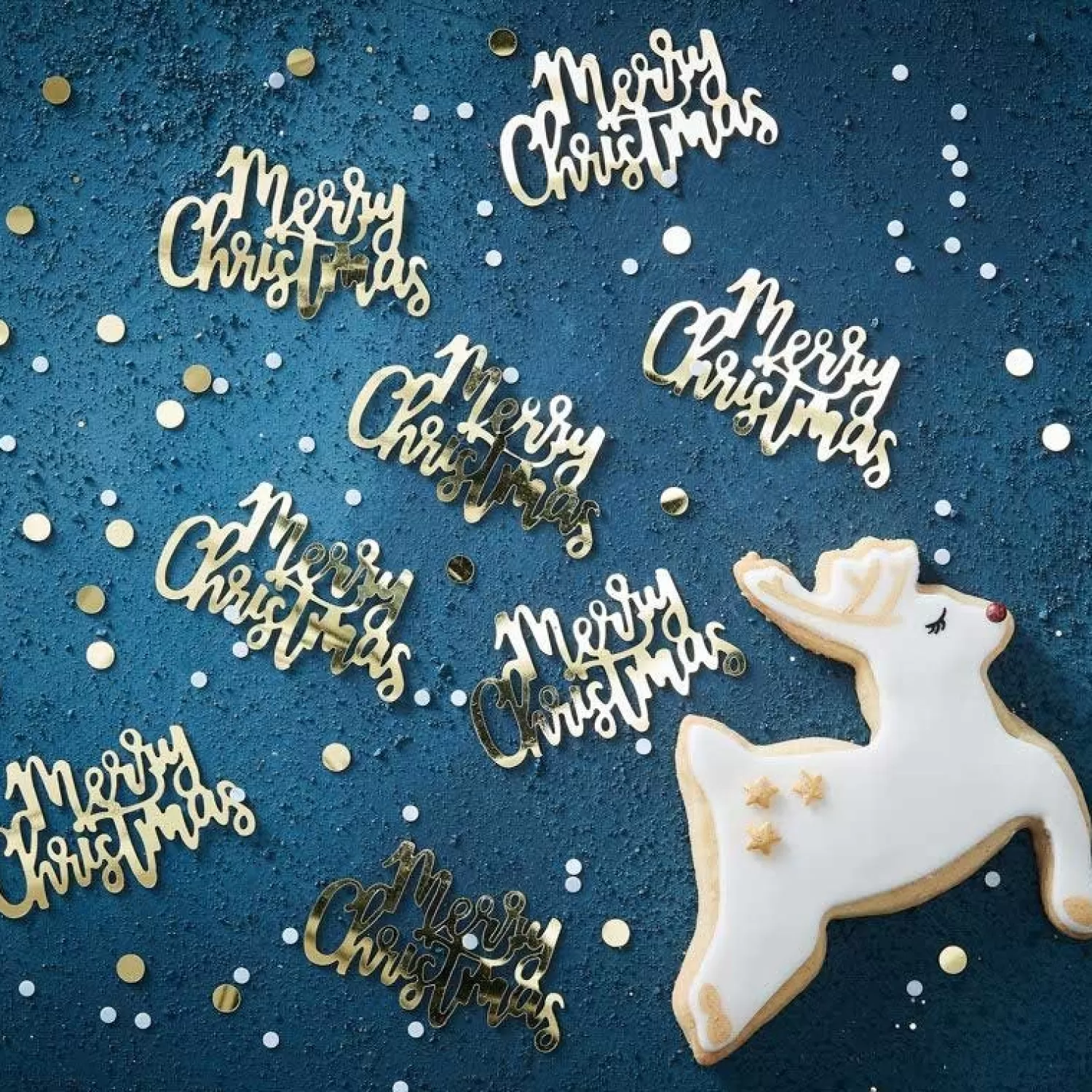 Gold Script Foil Merry Christmas Foil Confetti (14G)<Party Delights Shop