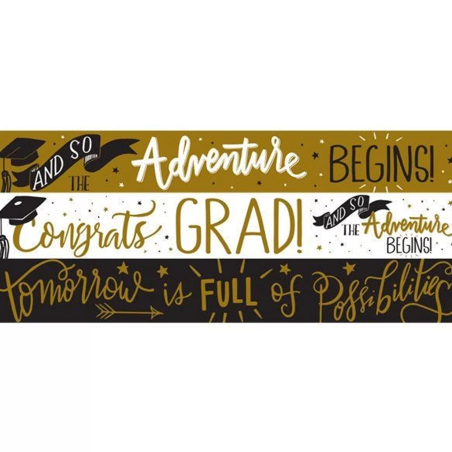 Flash Sale Party Delights Graduation Paper Banners - 1M (3Pk)