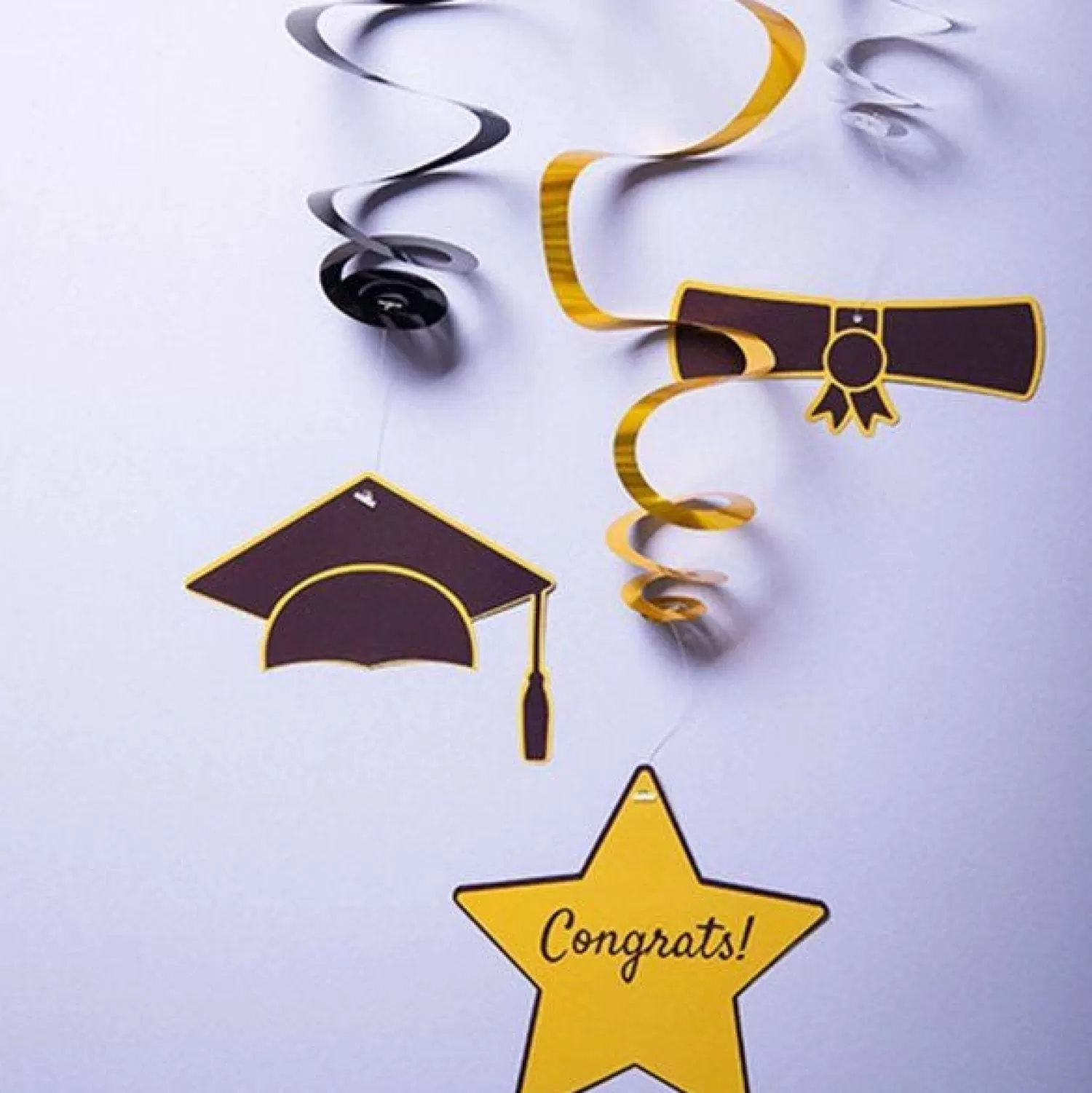 Hot Party Delights Graduation Swirl Decorations (3Pk)