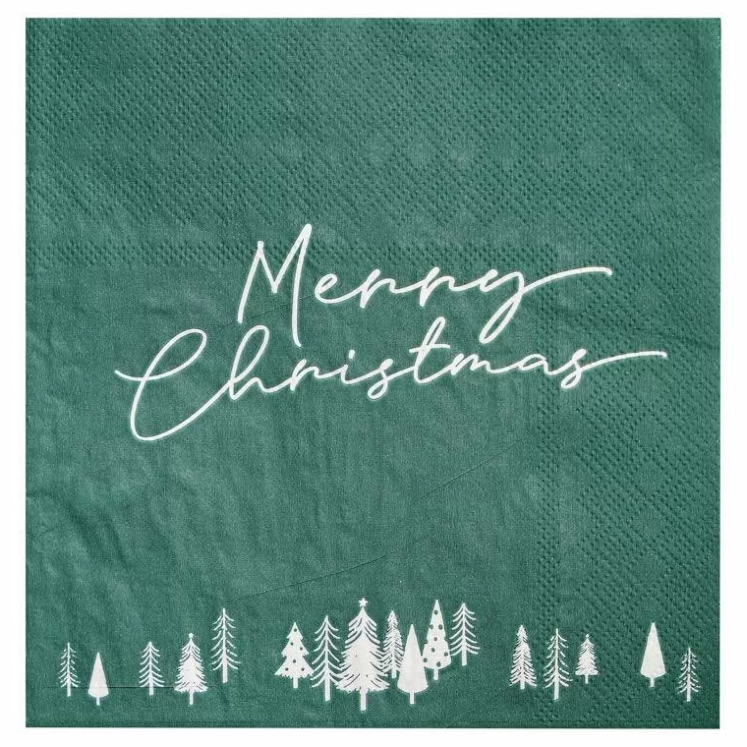 Green Merry Christmas Paper Napkins - 33Cm (16Pk)<Party Delights Cheap