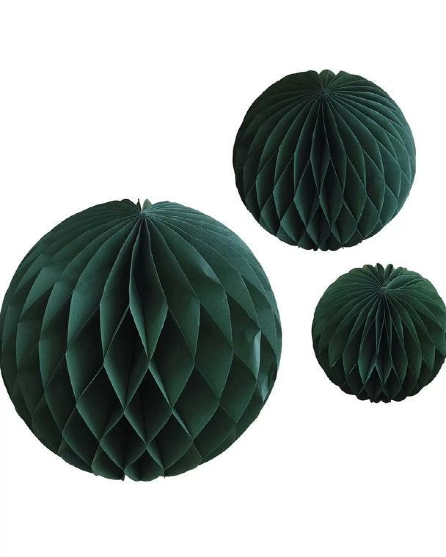 Green Paper Honeycomb Hanging Decorations (3Pk)<Party Delights Store