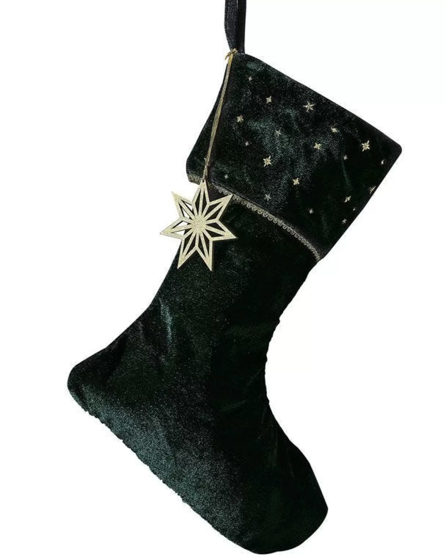 Green Velvet With Embroidery Stocking<Party Delights Fashion