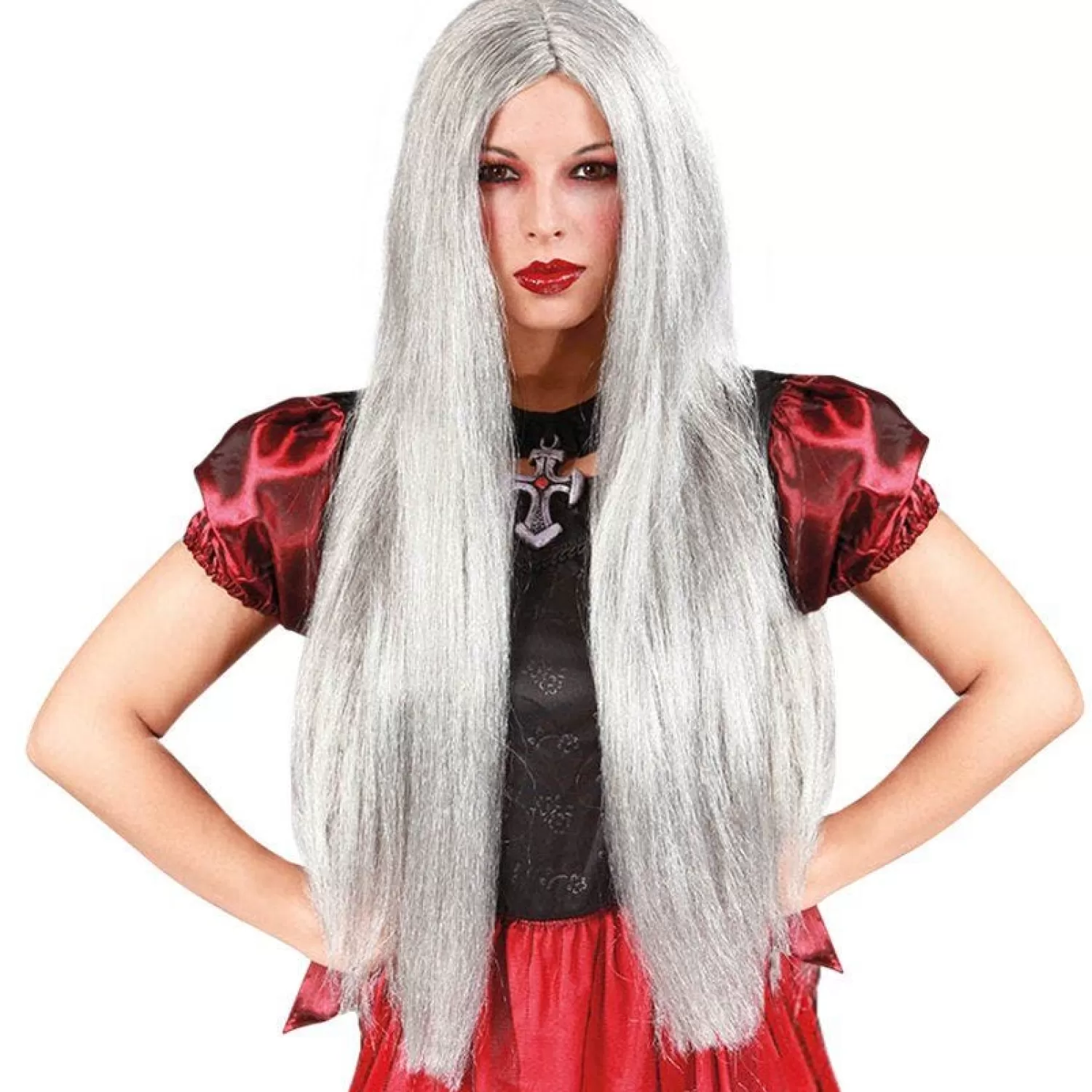 Grey Long Wig<Party Delights Shop