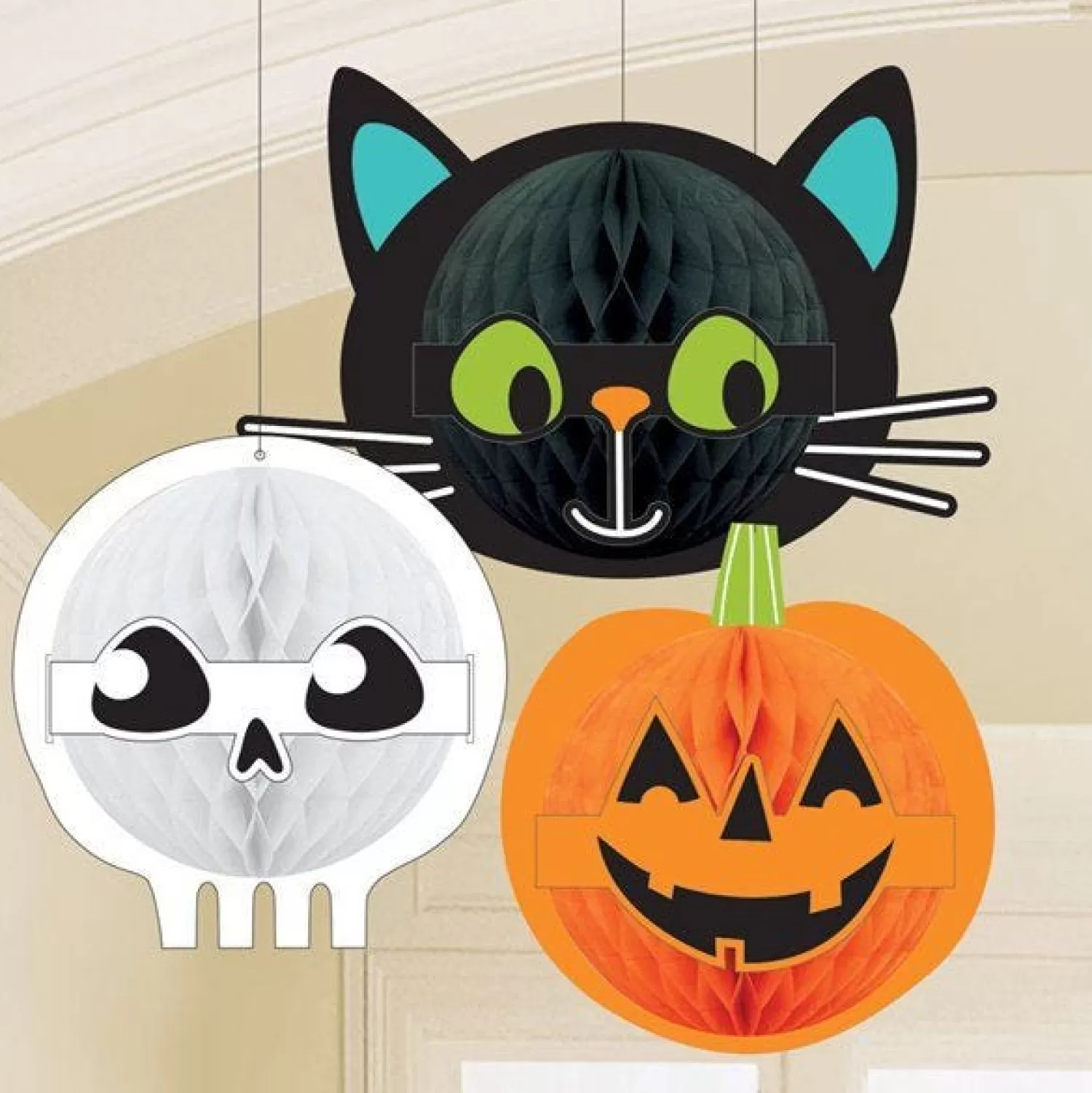 Hallo-Ween Friends Honeycomb Decorations (3Pk)<Party Delights Outlet