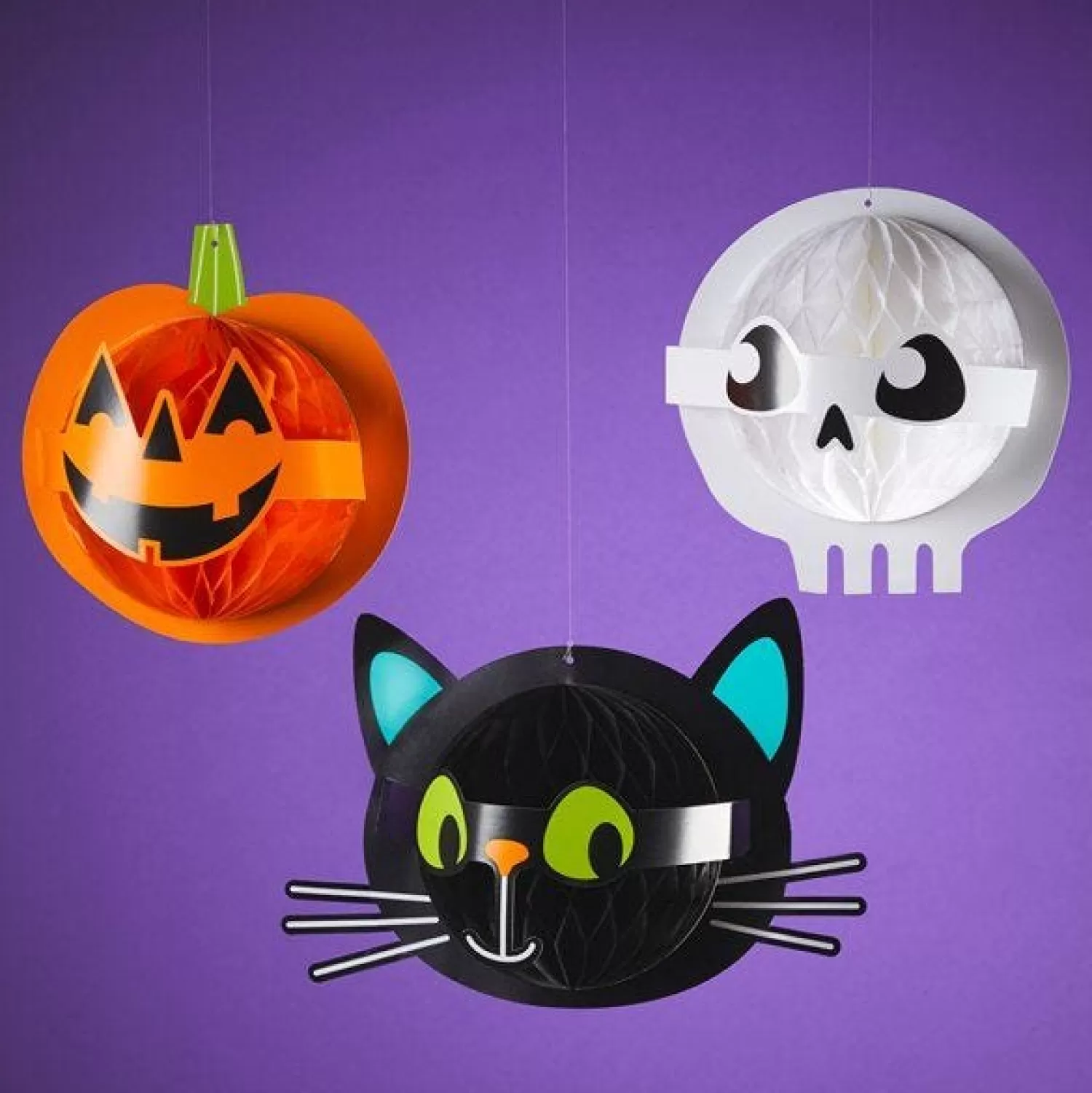 Hallo-Ween Friends Honeycomb Decorations (3Pk)<Party Delights Outlet