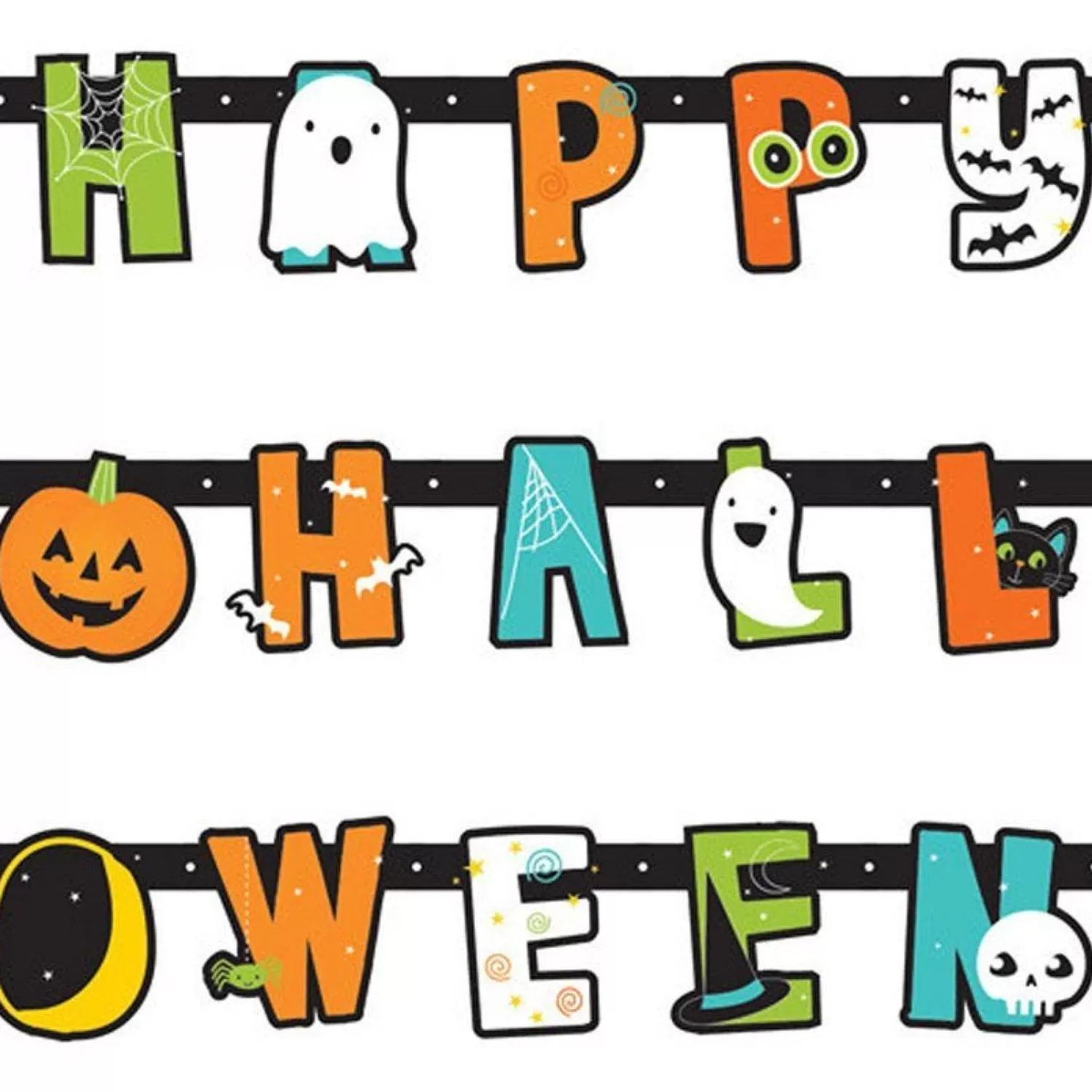 Hallo-Ween Friends Letter Banner - 1.9M<Party Delights Online