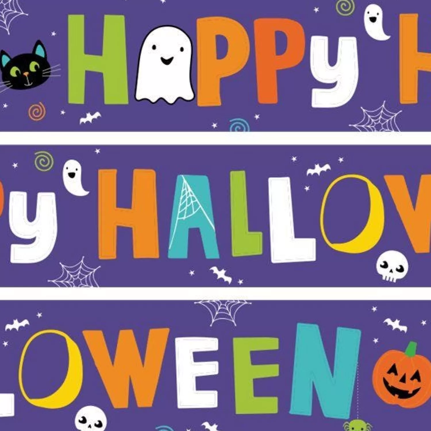 Discount Party Delights Hallo-Ween Friends Paper Banners - 1M (3Pk)