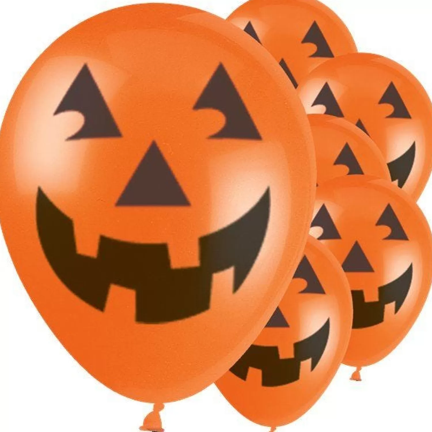 Halloween Pumpkin Print Orange Balloons - 12" Latex (6Pk)<Party Delights New