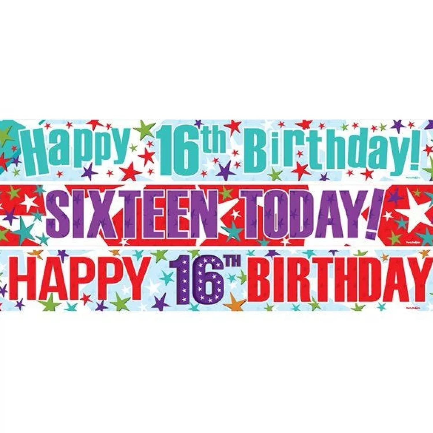 Cheap Party Delights Happy 16Th Birthday Paper Banners - 1M (3Pk)