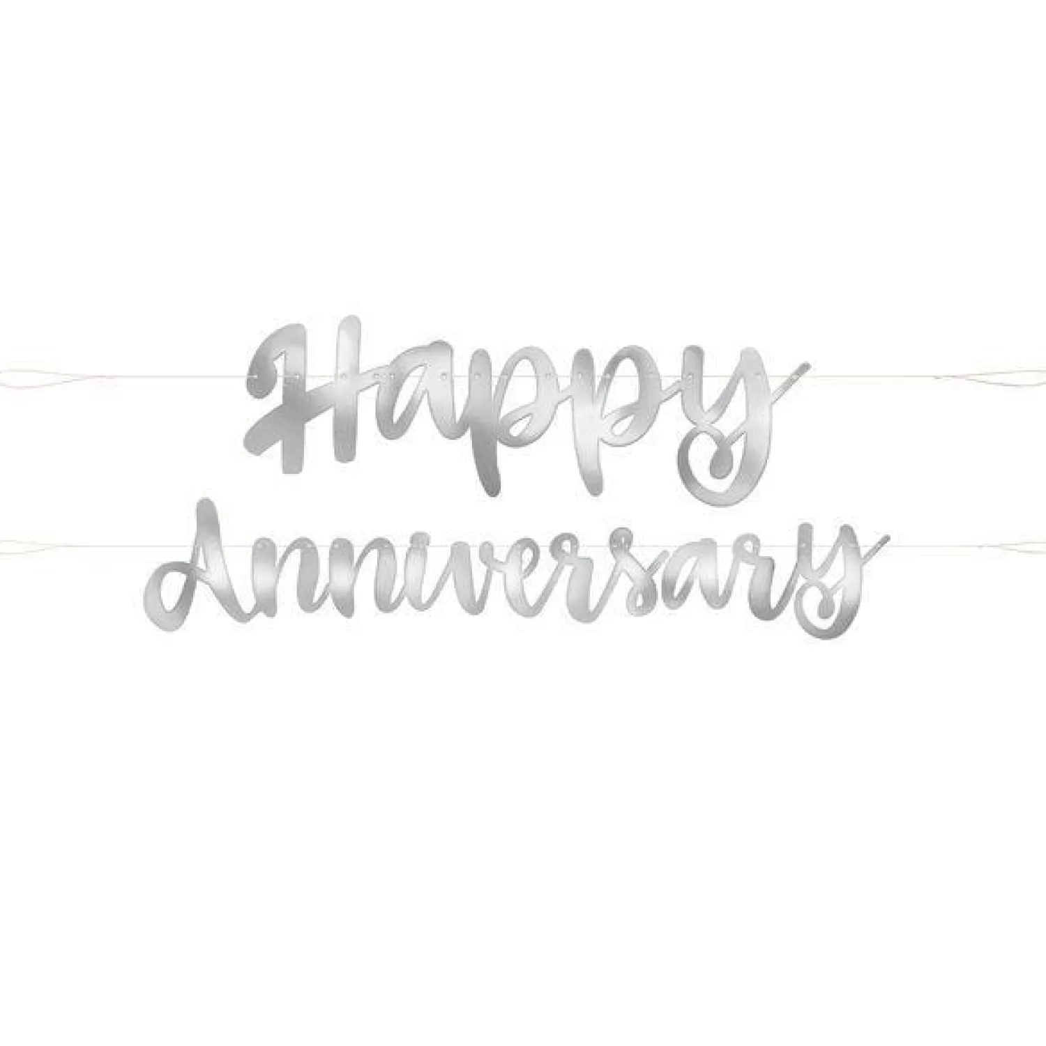 Flash Sale Party Delights Happy Anniversary Silver Paper Banner - 1.8M