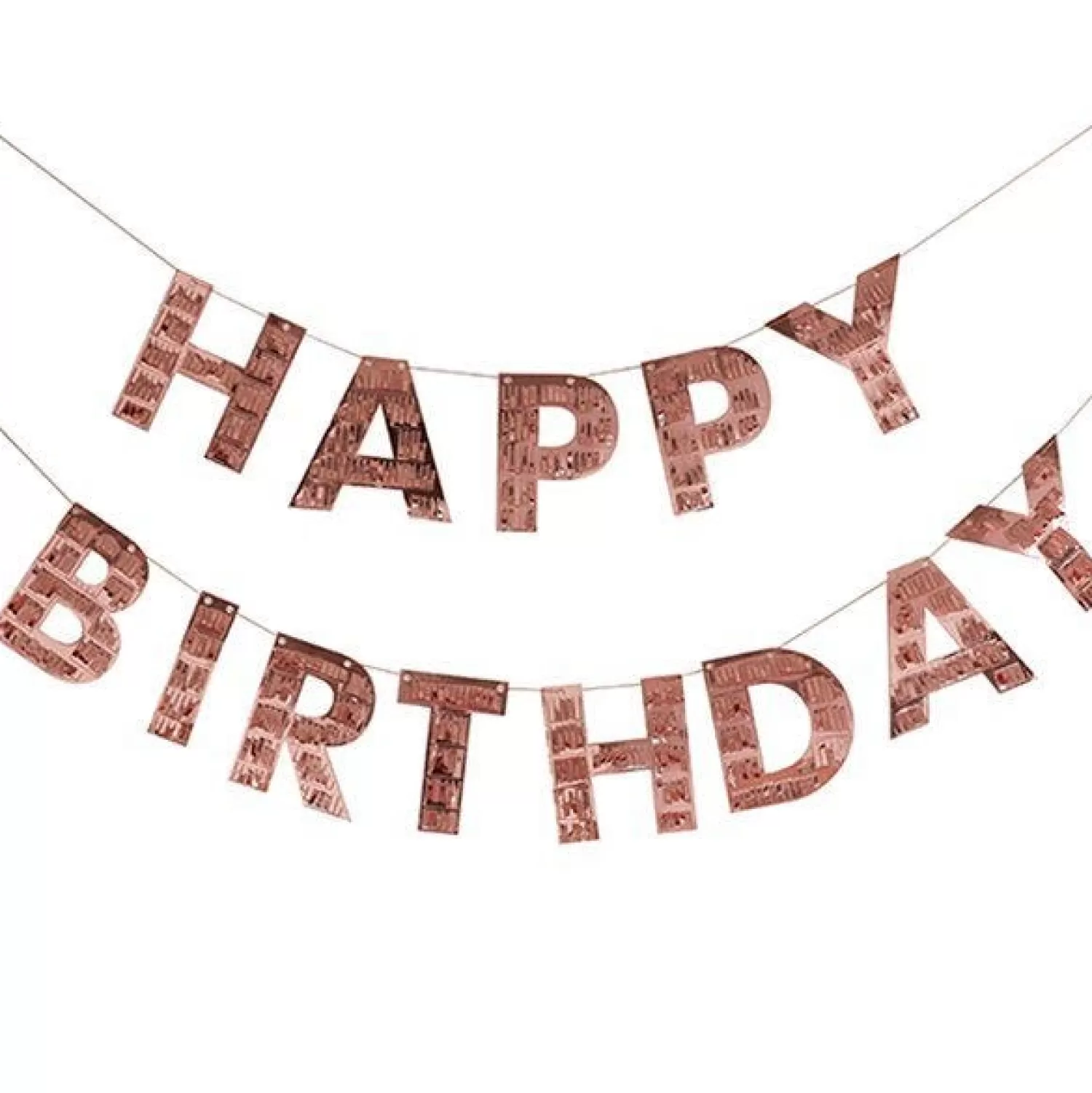 Best Party Delights Happy Birthday Rose Gold Fringe Bunting