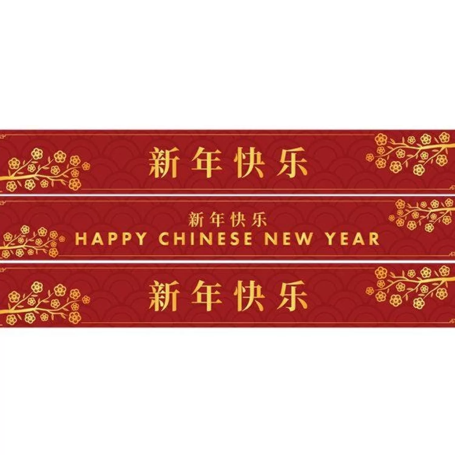 Shop Party Delights Happy Chinese New Year Paper Banners - 1M (3Pk)