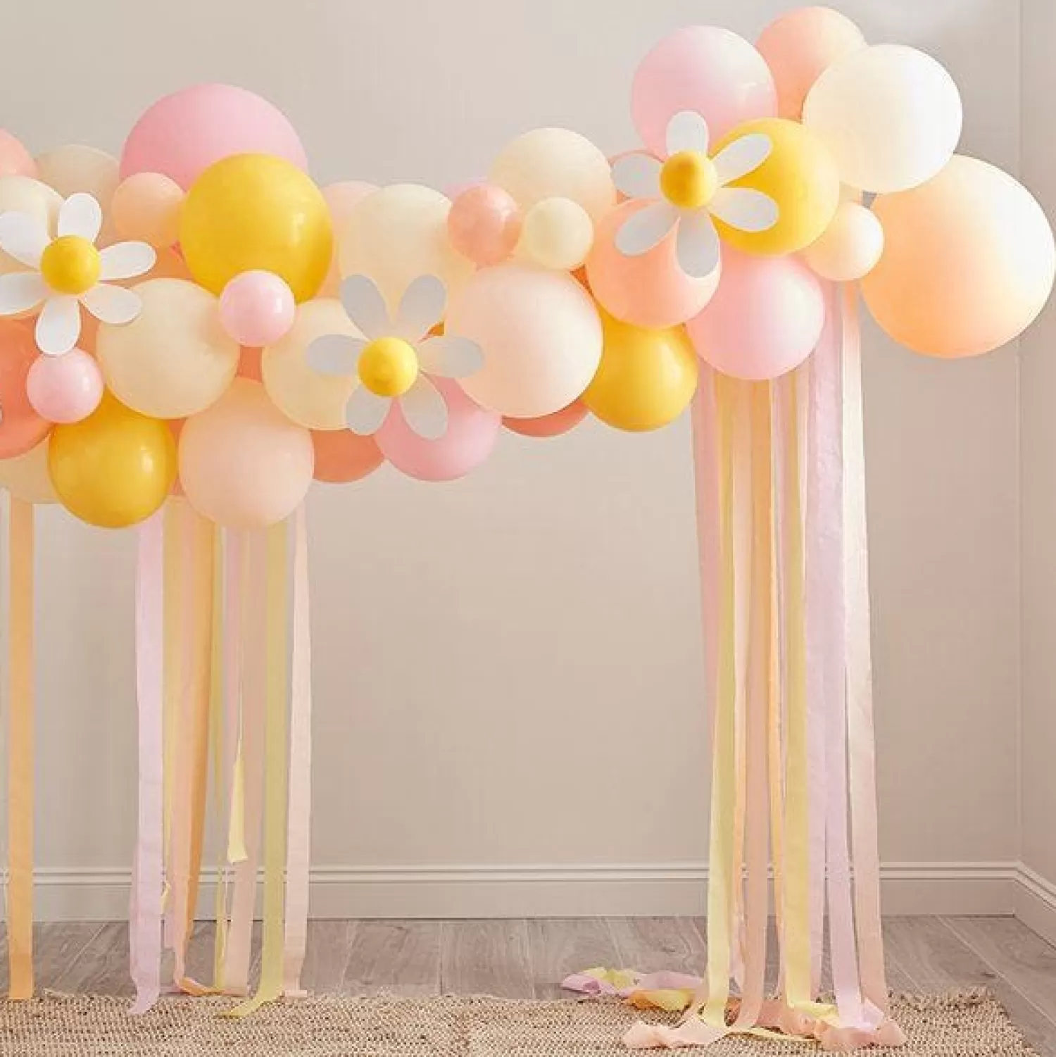 Cheap Party Delights Happy Easter Spring Daisy Balloon Arch - 70 Balloons