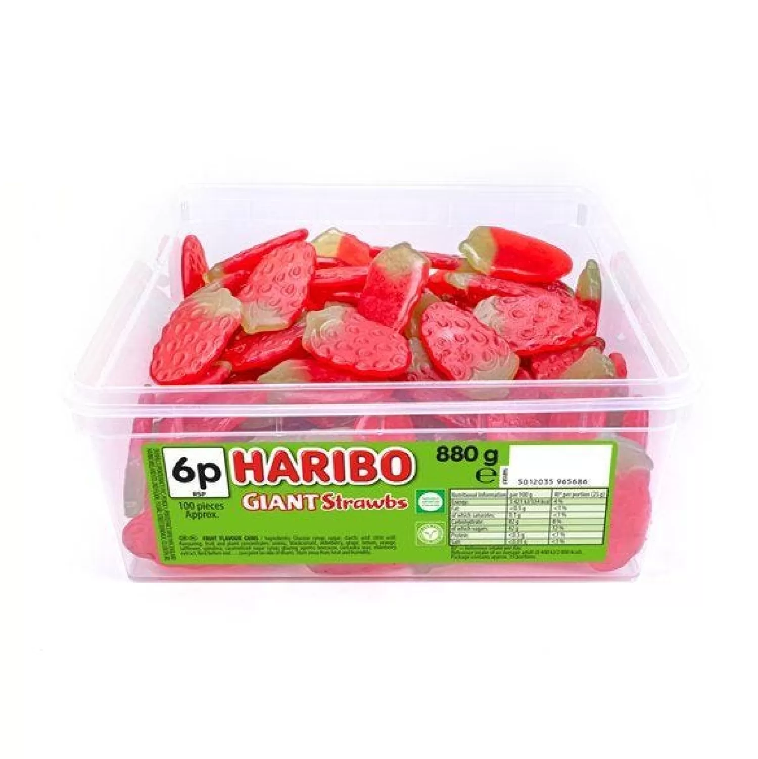 Hot Party Delights Haribo Giant Strawbs - 880G