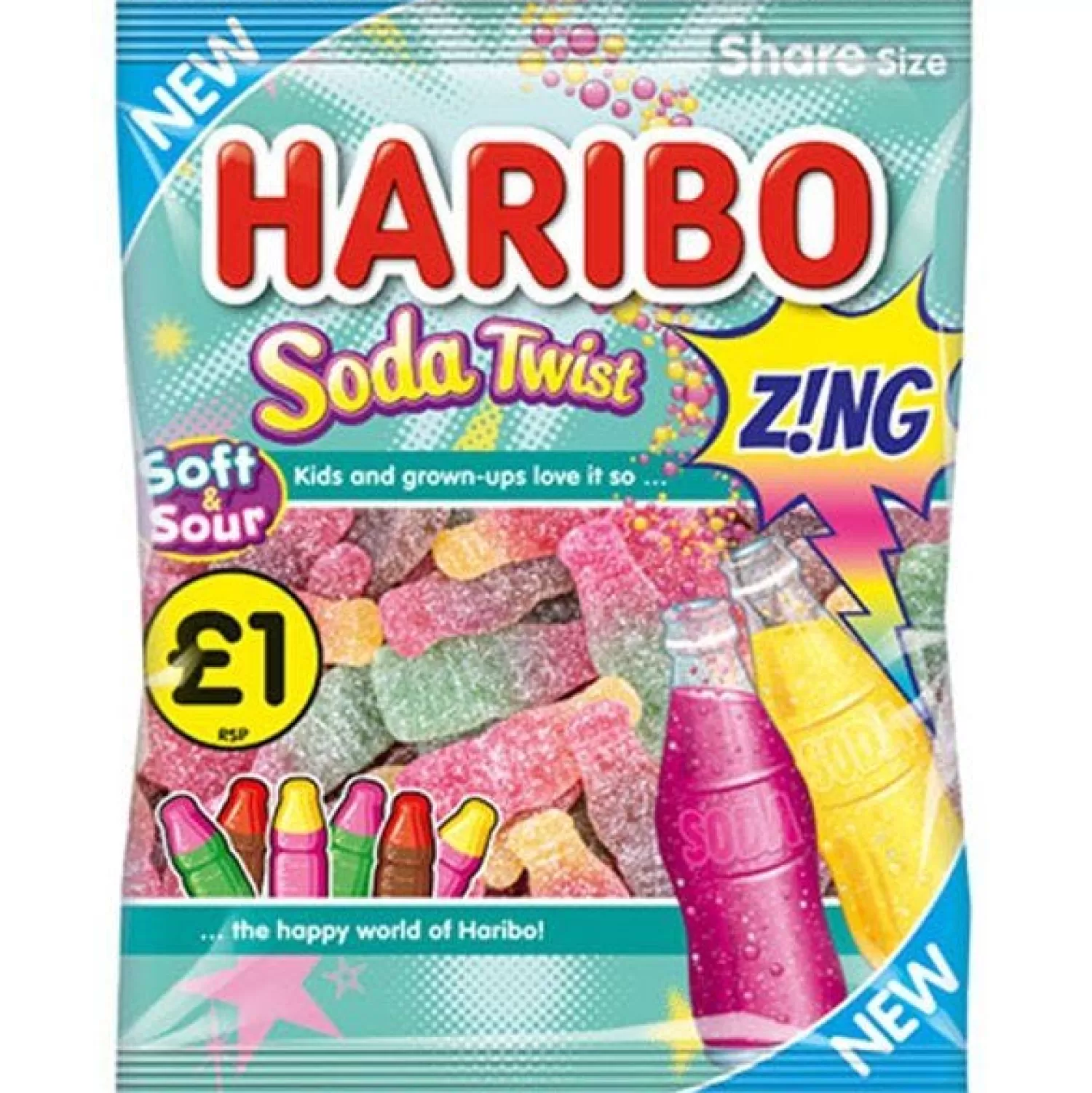 Outlet Party Delights Haribo Soda Twist Zing - 160G